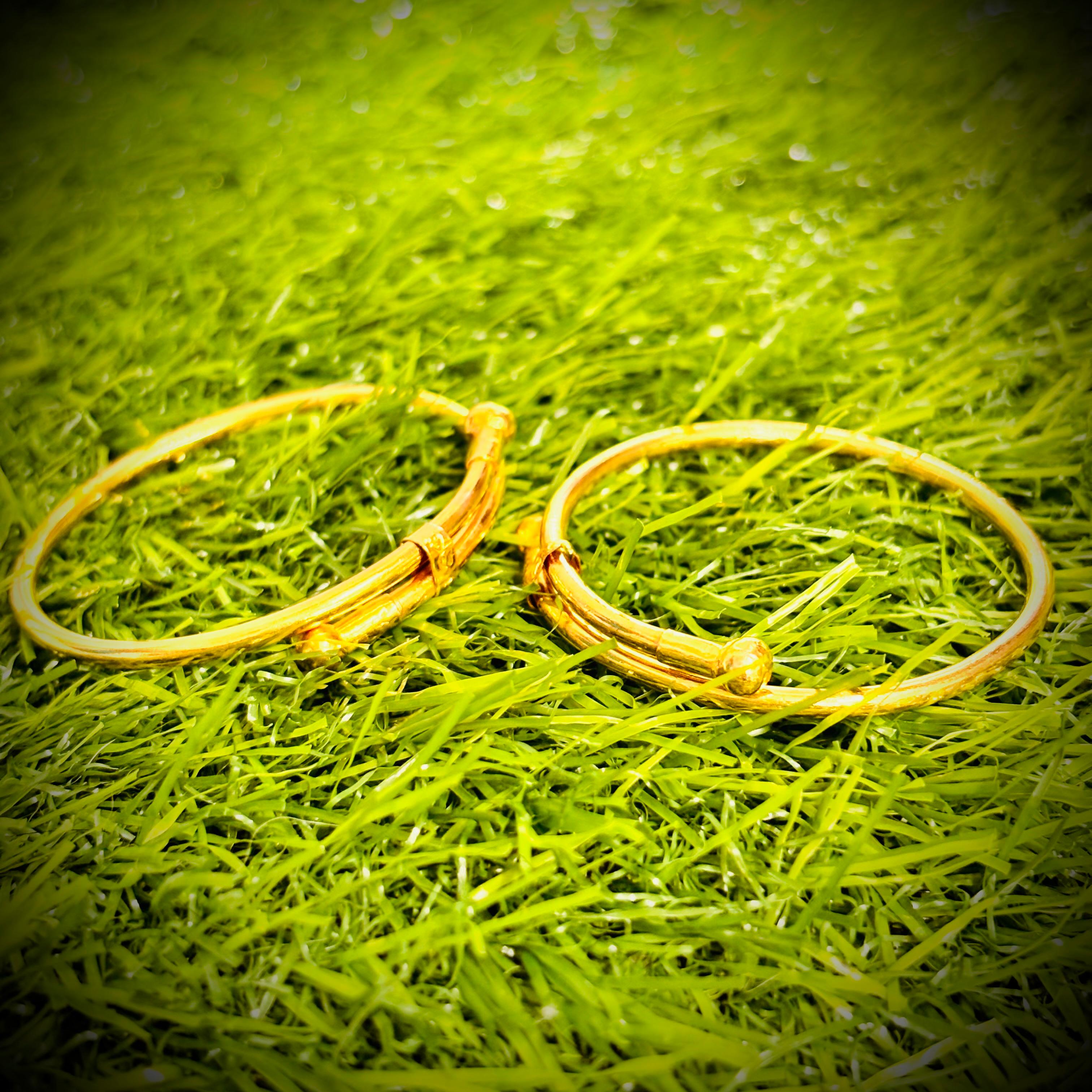 (GBJ) HALLMARK (COVERING) 22KT GOLD BABY BANGLES 1 PAIR FULL ADJUSTABLE SIZE FROM NEW BORN TO 4 YEARS (FOR RICE CEREMONY AND BIRTHDAY) EXCHANGEABLE AT STORE ONLY BY RAJLAXMI.