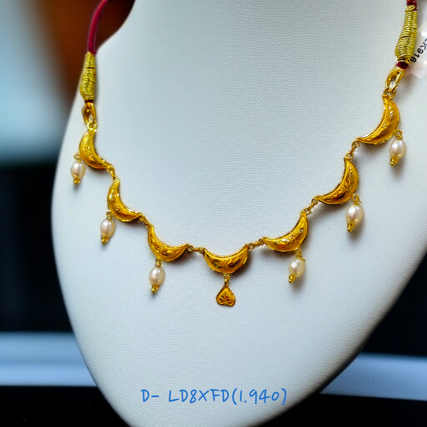 (GNC) RAJLAXMI D- LD8XFD WGT: 1.940 GM APPROX HUID HALLMARK 22KT GOLD NECKLACE 1 PIECE WITH ADJUSTABLE TASSEL.