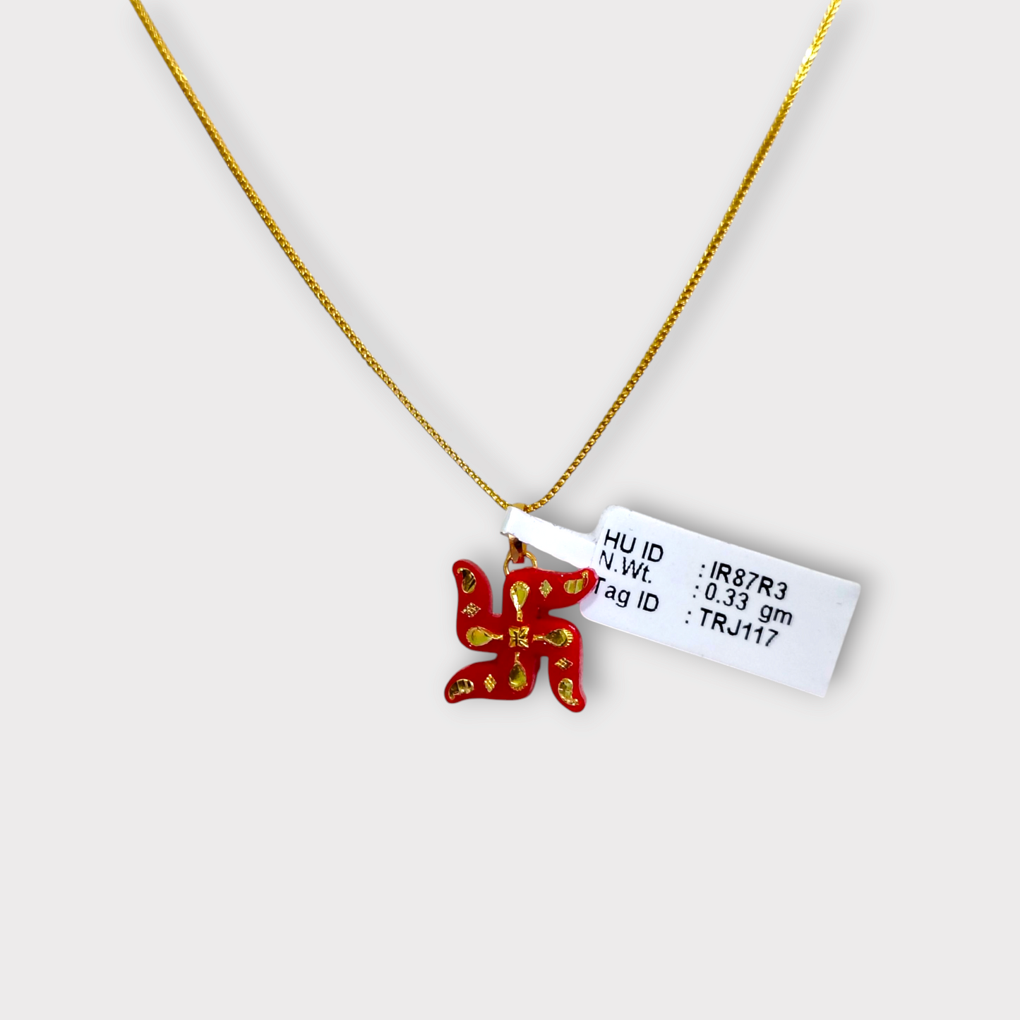 CERTIFIED BIS HUID HALLMARK 916 22KT GOLD POLA PENDANT LOCKET (WGT: 0.330 GM APPROX) 1 PIECE WITH ADJUSTABLE TASSEL (CHAIN NOT INCLUDED)