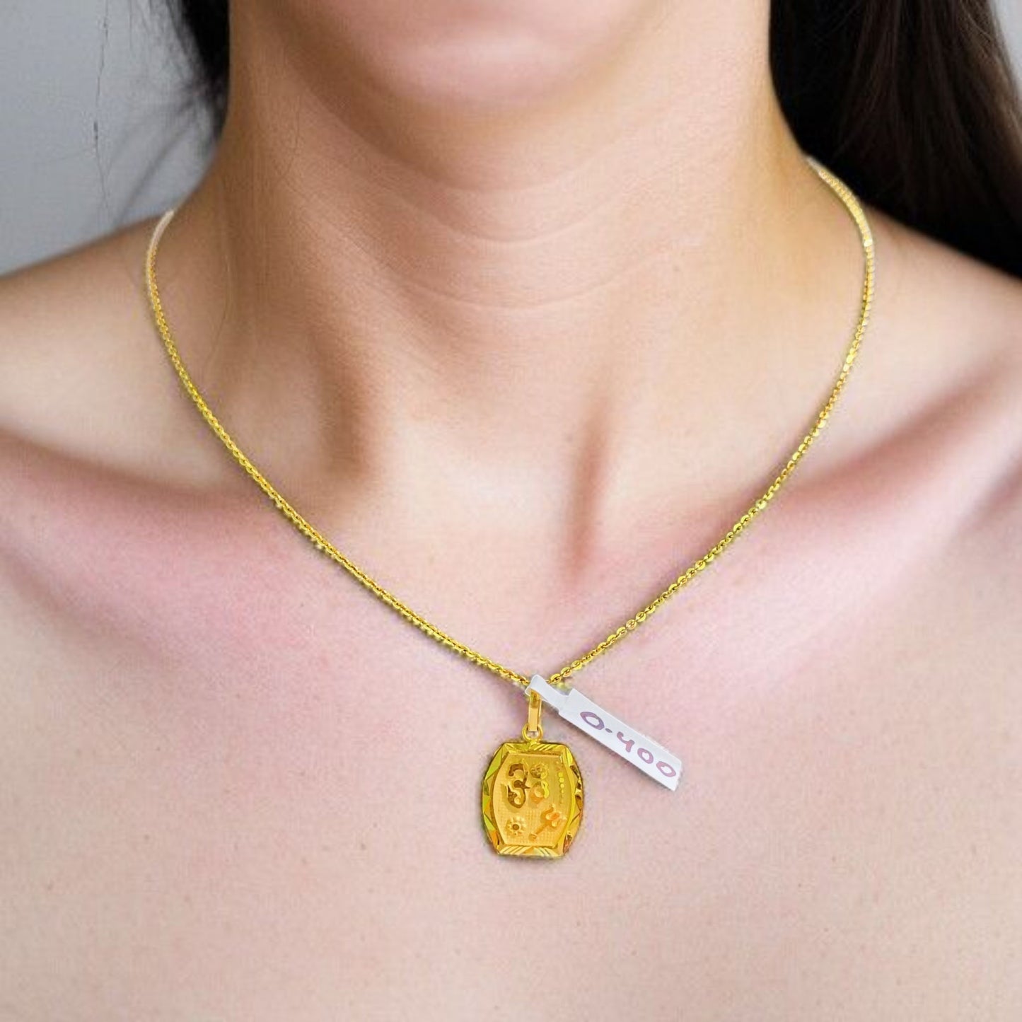 (GLKD) LOCKET WGT: 0.400 GM APPROX KDM GOLD LOCKET 1 PIECE (50 TONCH) WITH ADJUSTABLE TASSEL FOR GIFTING PURPOSE (CHAIN NOT INCLUDED).