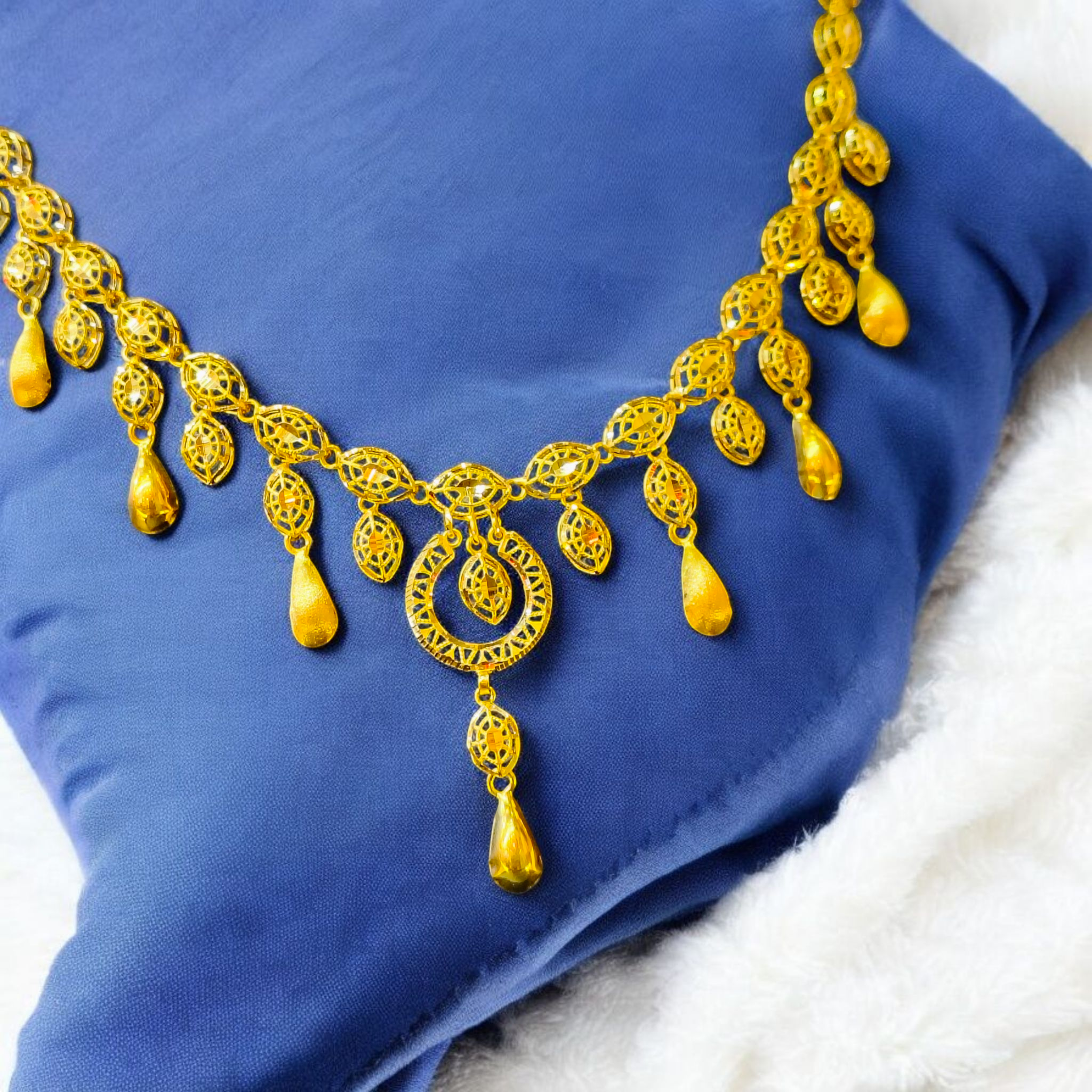 TURKISH DESIGN (GCN22) BIS CERTIFIED HUID HALLMARK 916 22KT GOLD NECKL