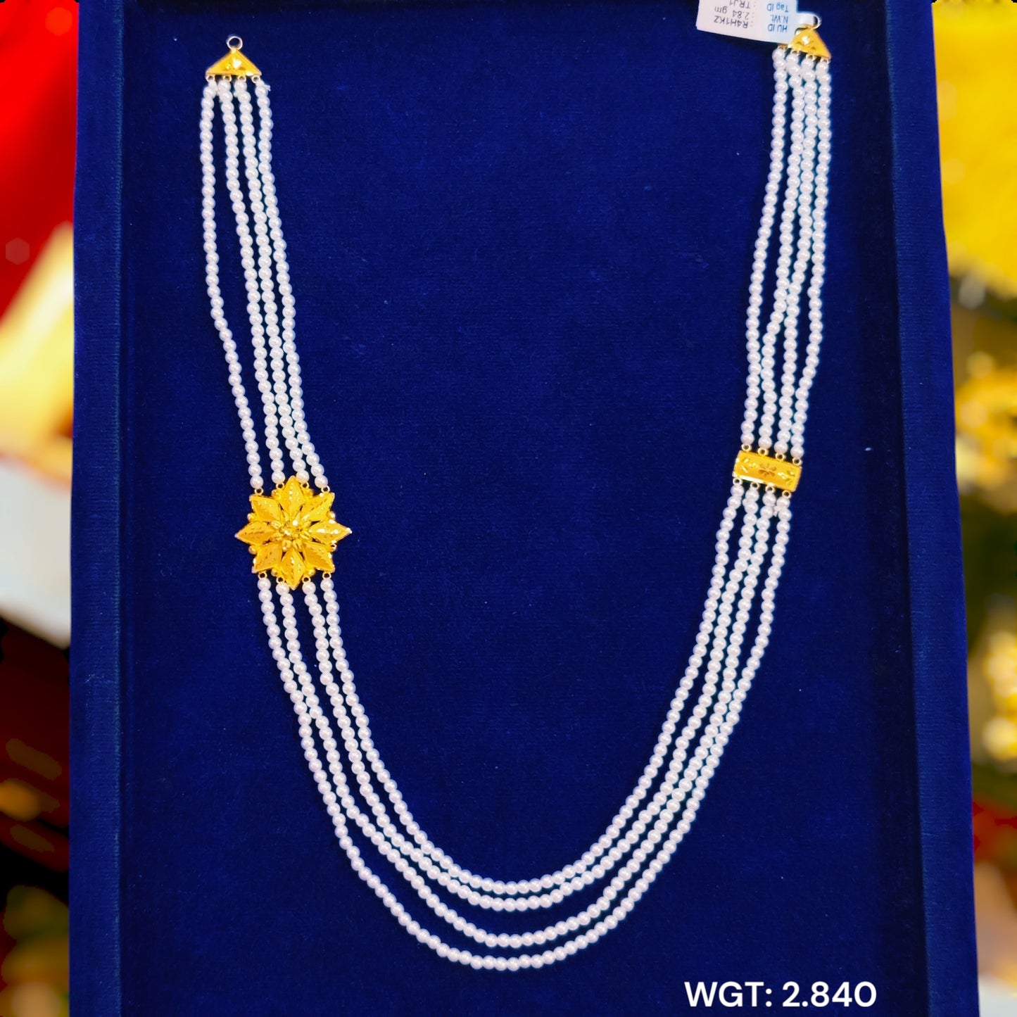 (GCN) RAJLAXMI WGT: 2.840 GM APPROX HUID HALLMARK 22KT GOLD MOTI LOHORI 1 PIECE WITH ADJUSTABLE TASSEL.