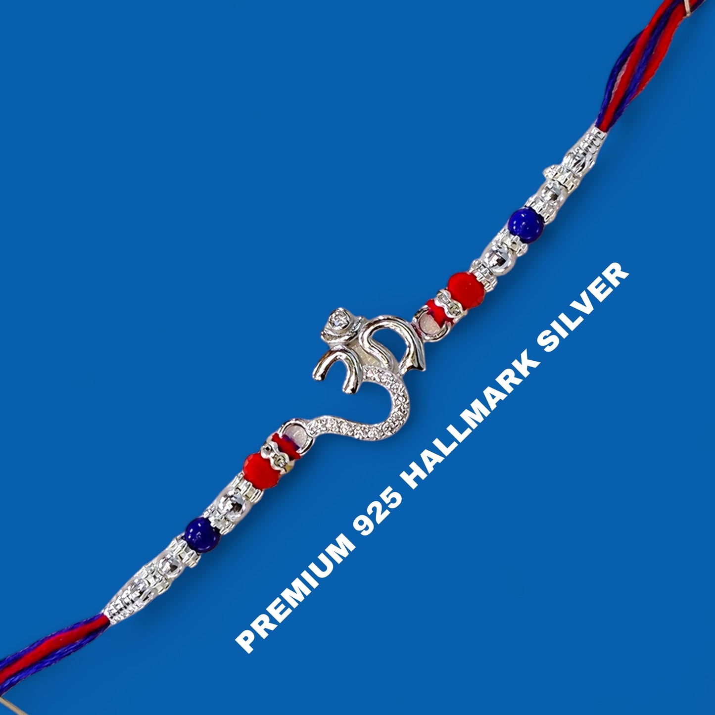 (RAKHI GIFTS) 925 HALLMARK SILVER RAKHI FOR RAKSHA BANDHAN GIFT FOR YOUR LOVING BROTHER (FREE DAIRYMILK CHOCOLATE INSIDE).