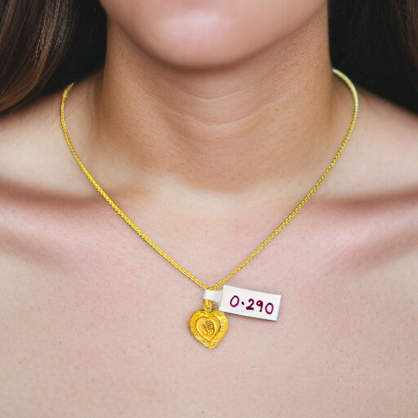 (GLKD) LOCKET WGT: 0.290 GM APPROX KDM GOLD LOCKET 1 PIECE (50 TONCH) WITH ADJUSTABLE TASSEL FOR GIFTING PURPOSE (CHAIN NOT INCLUDED).