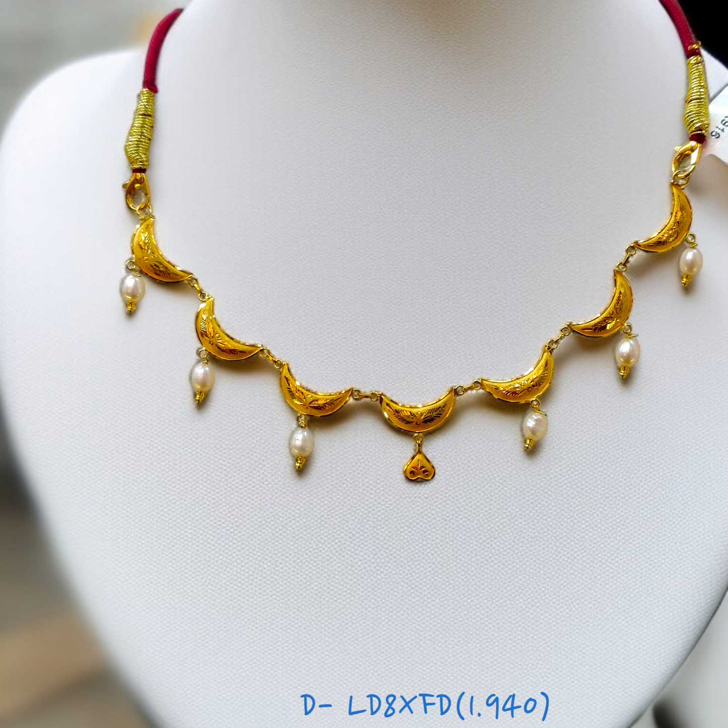 (GNC) RAJLAXMI D- LD8XFD WGT: 1.940 GM APPROX HUID HALLMARK 22KT GOLD NECKLACE 1 PIECE WITH ADJUSTABLE TASSEL.