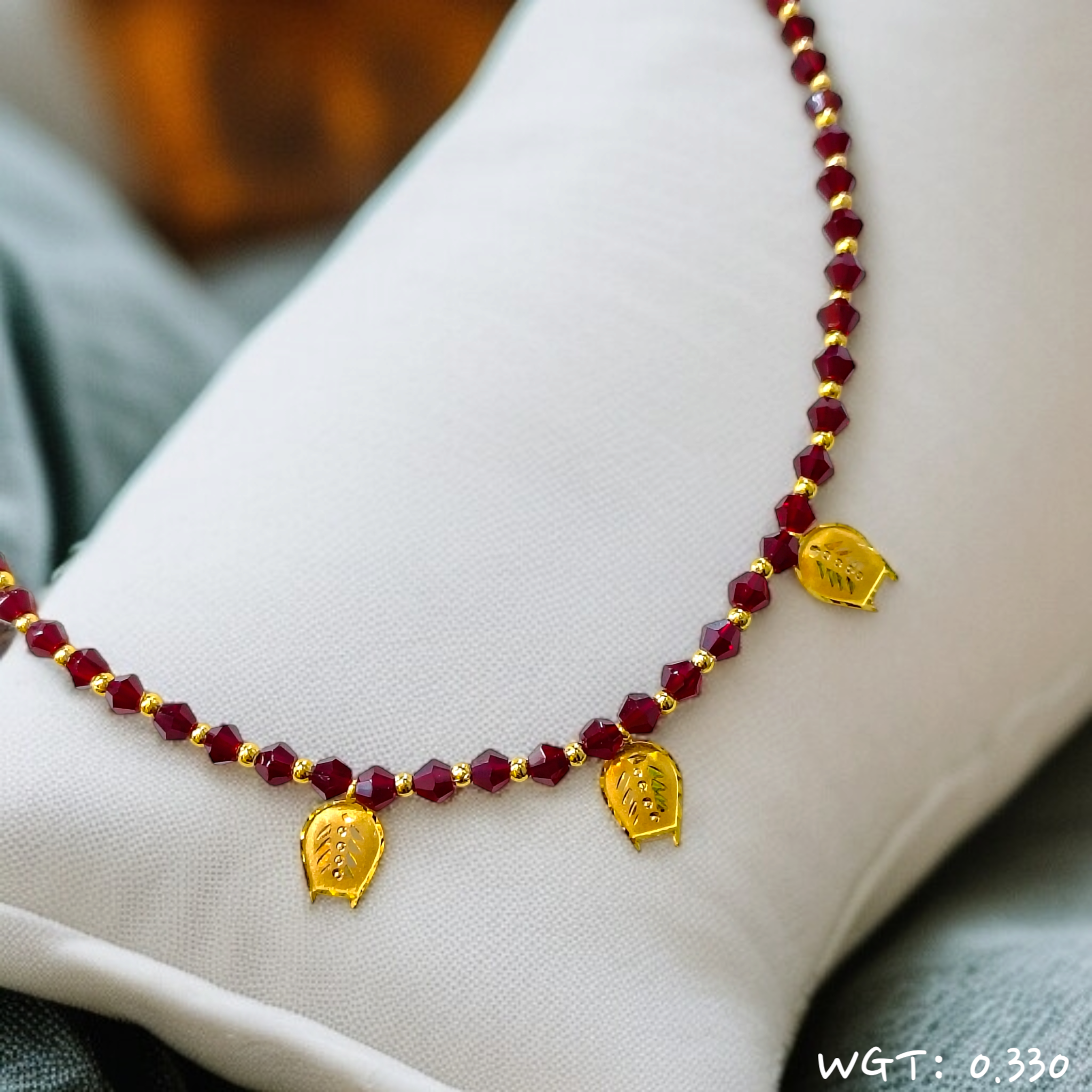 (GSH) TRJ (50 TONCH) WGT: 0.300 GM APPROX KDM GOLD SELIHAR 1 PIECE WITH ADJUSTABLE TASSEL FOR GIFT PURPOSE.