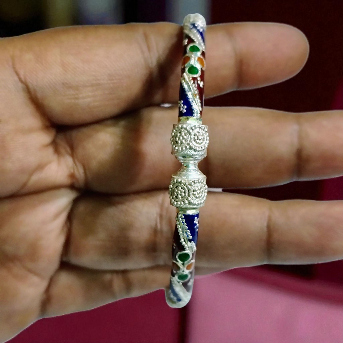 RAJLAXMI (SIZE 26) HALLMARK 925 SILVER BALA (MANIPUR DESIGN) APPROX WGT: 13.500 GM (1 PIECE) FOR REGULAR USE FOR WOMEN.