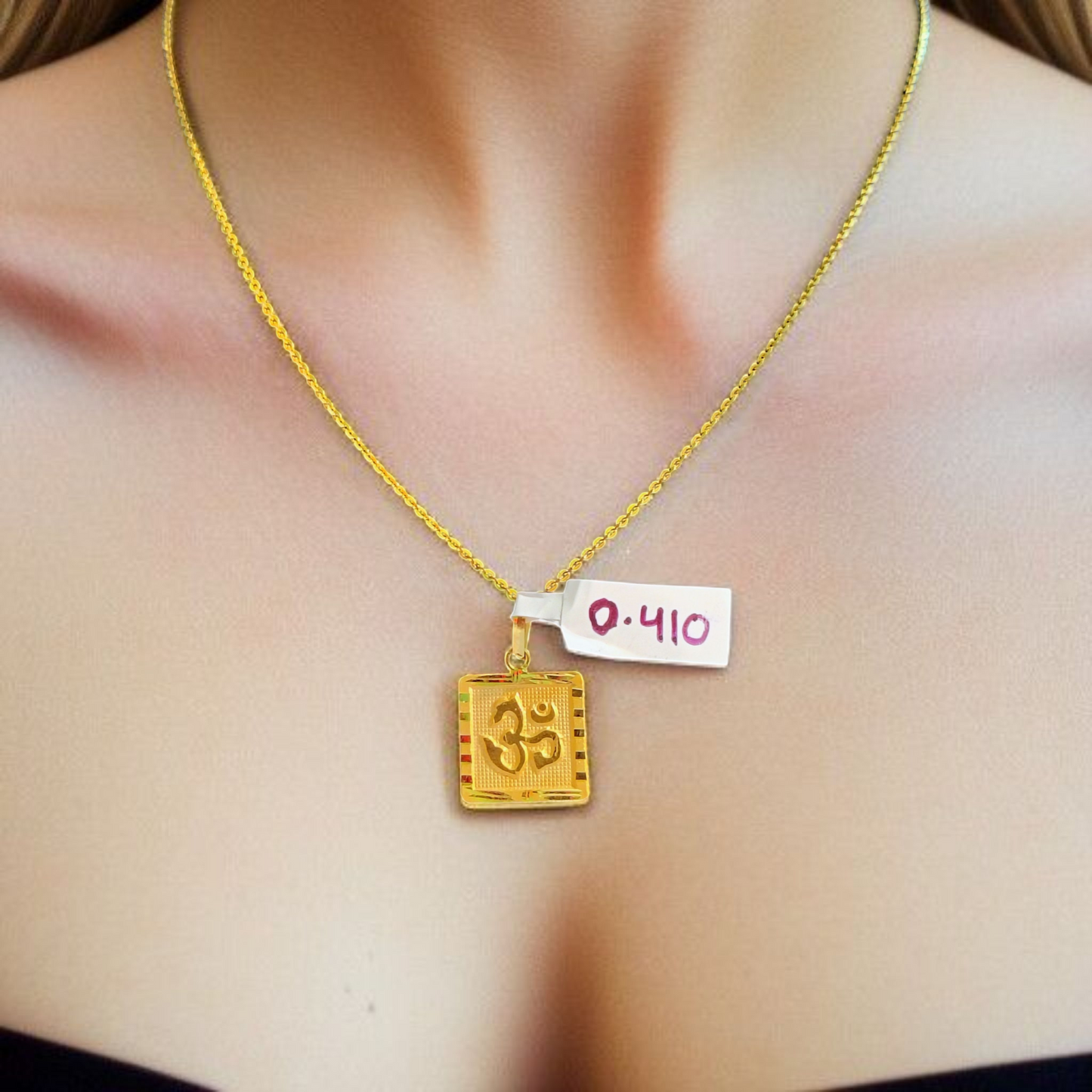 (GLKD) LOCKET WGT: 0.410 GM APPROX KDM GOLD LOCKET 1 PIECE (50 TONCH) WITH ADJUSTABLE TASSEL FOR GIFTING PURPOSE (CHAIN NOT INCLUDED).
