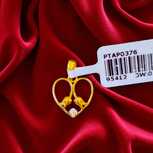 RAJLAXMI DIAMOND JEWELLERY - WGT: 0.440 GM - NATURAL DIAMOND (0.01 CENT) HUID HALLMARK 18KT DIAMOND PENDANT LOCKET FOR WOMEN WITH CERTIFICATE OF AUTHENTICITY BY ZORBA (DESIGN NO: PTAP0376) *CHAIN NOT INCLUDED.