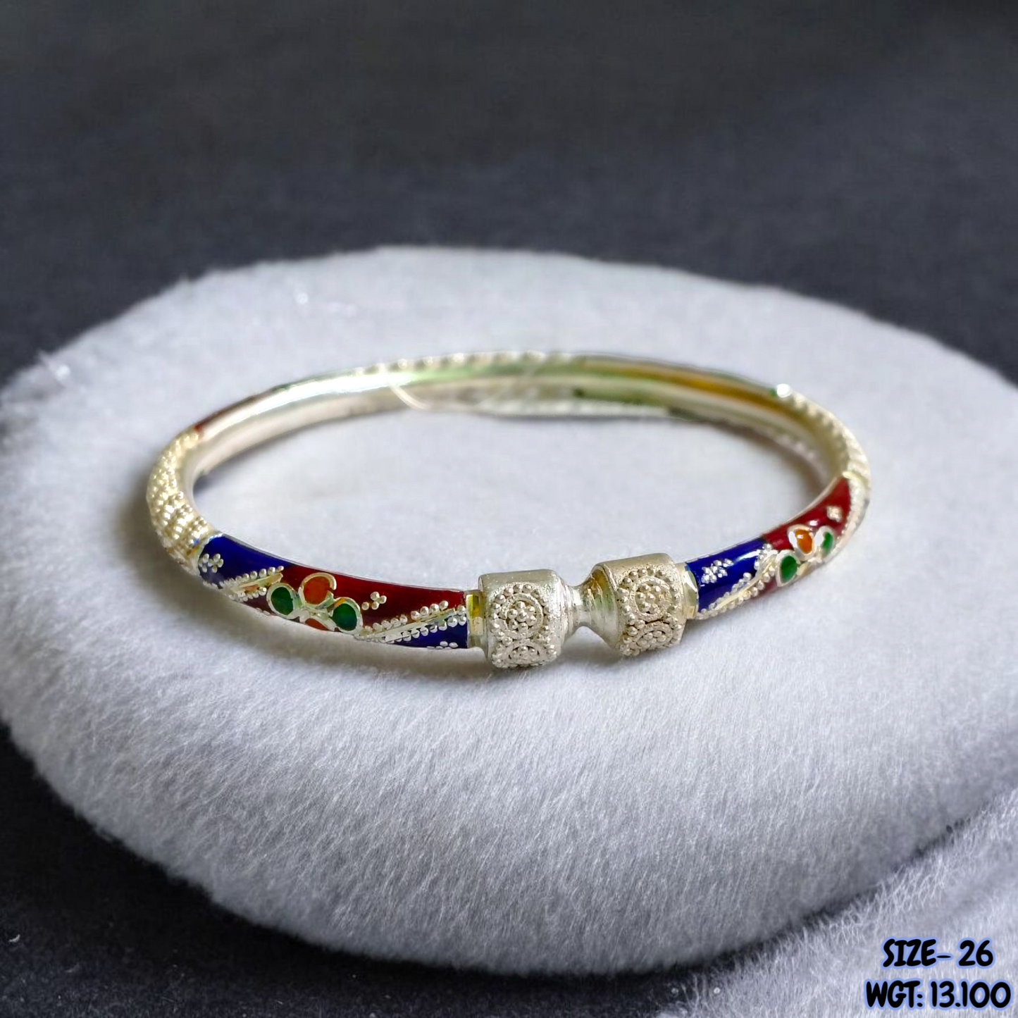 RAJLAXMI (SIZE 26) HALLMARK 925 SILVER BALA (MANIPUR DESIGN) APPROX WGT: 13.100 GM (1 PIECE) FOR REGULAR USE FOR WOMEN.