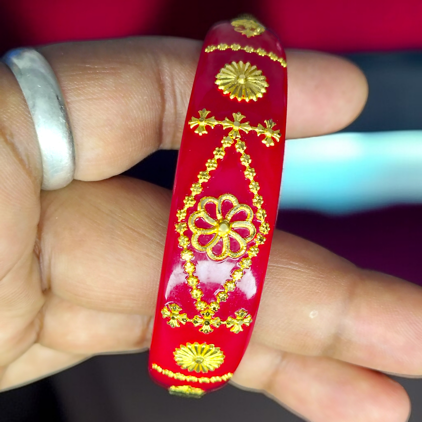 TRJ (SIZE: 25) WGT: 1.170 GM APPROX 22KT HUID HALLMARK GOLD BRACELET POLA BANGLES 1 PIECE (HALF BODY WORK).