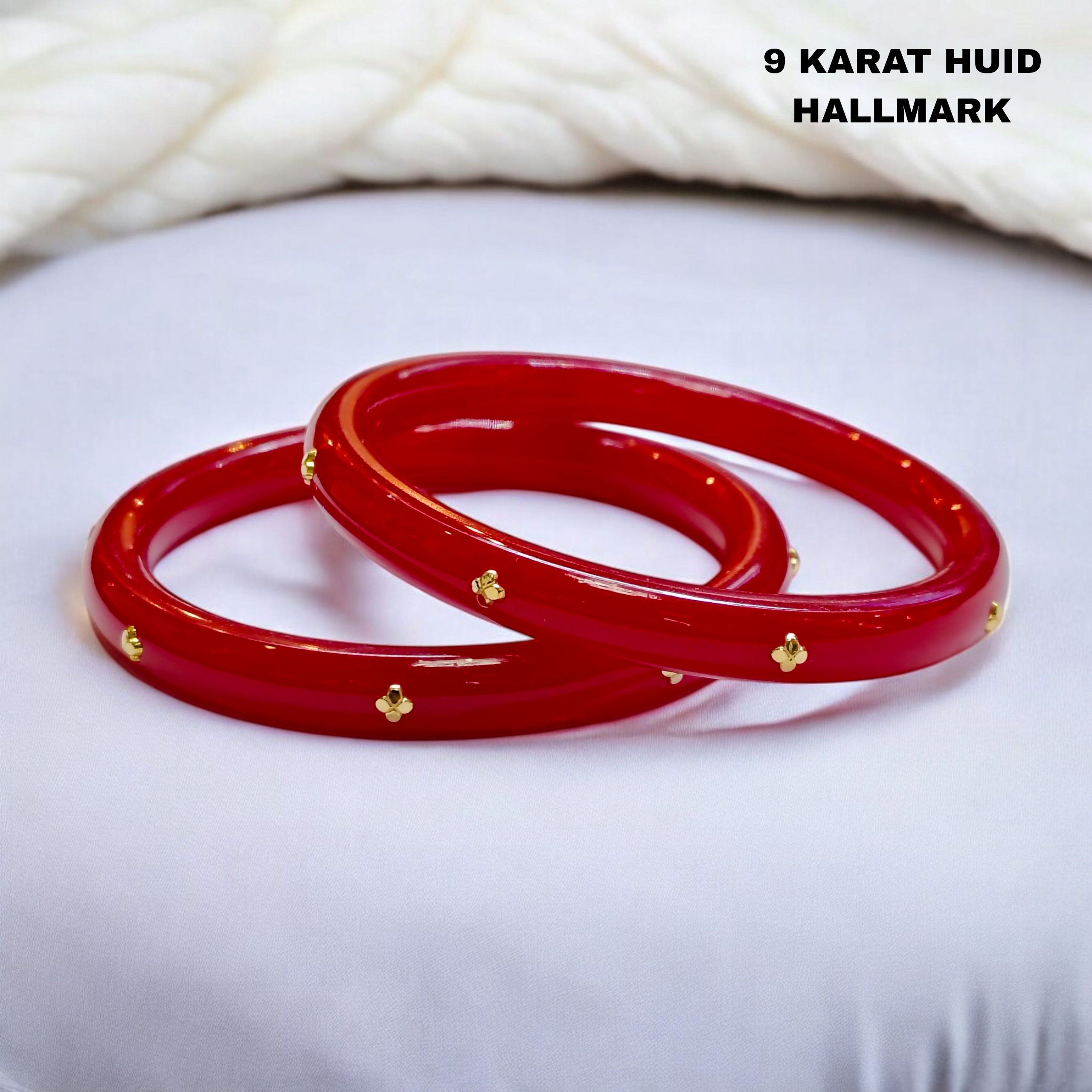 (GPPB) RED SUPER DOT BIS CERTIFIED HUID HALLMARK 9KT GOLD POLA BADHANO (PASTING)  1 PAIR FOR REGULAR USE APPROX WGT: 0.150 GM FOR MARRIED WOMEN (SOLD AS MRP BY RAJLAXMI)