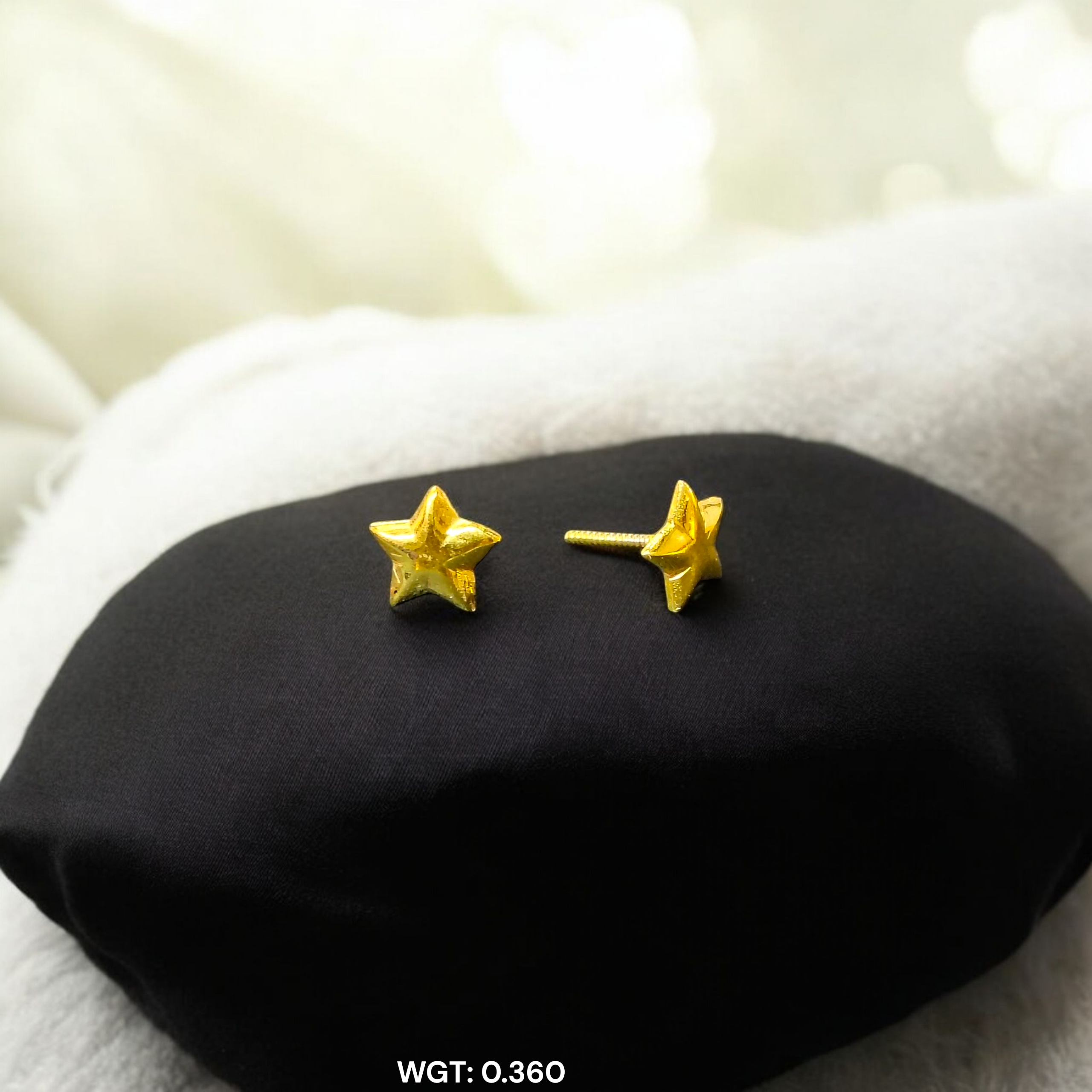 (GSE9) TRJ BABY TOPS WGT: 0.360 GM APPROX BIS CERTIFIED HUID HALLMARK 9KT GOLD STUD EARRINGS FOR WOMEN 1 PAIR FOR REGULAR USE.