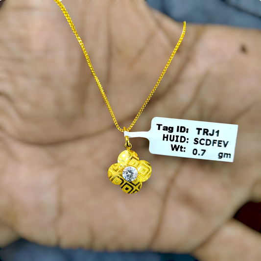 TRJ WGT: 0.700 GM APPROX 18KT HUID HALLMARK GOLD LOCKET 1 PIECE WITH ADJUSTABLE TASSEL.