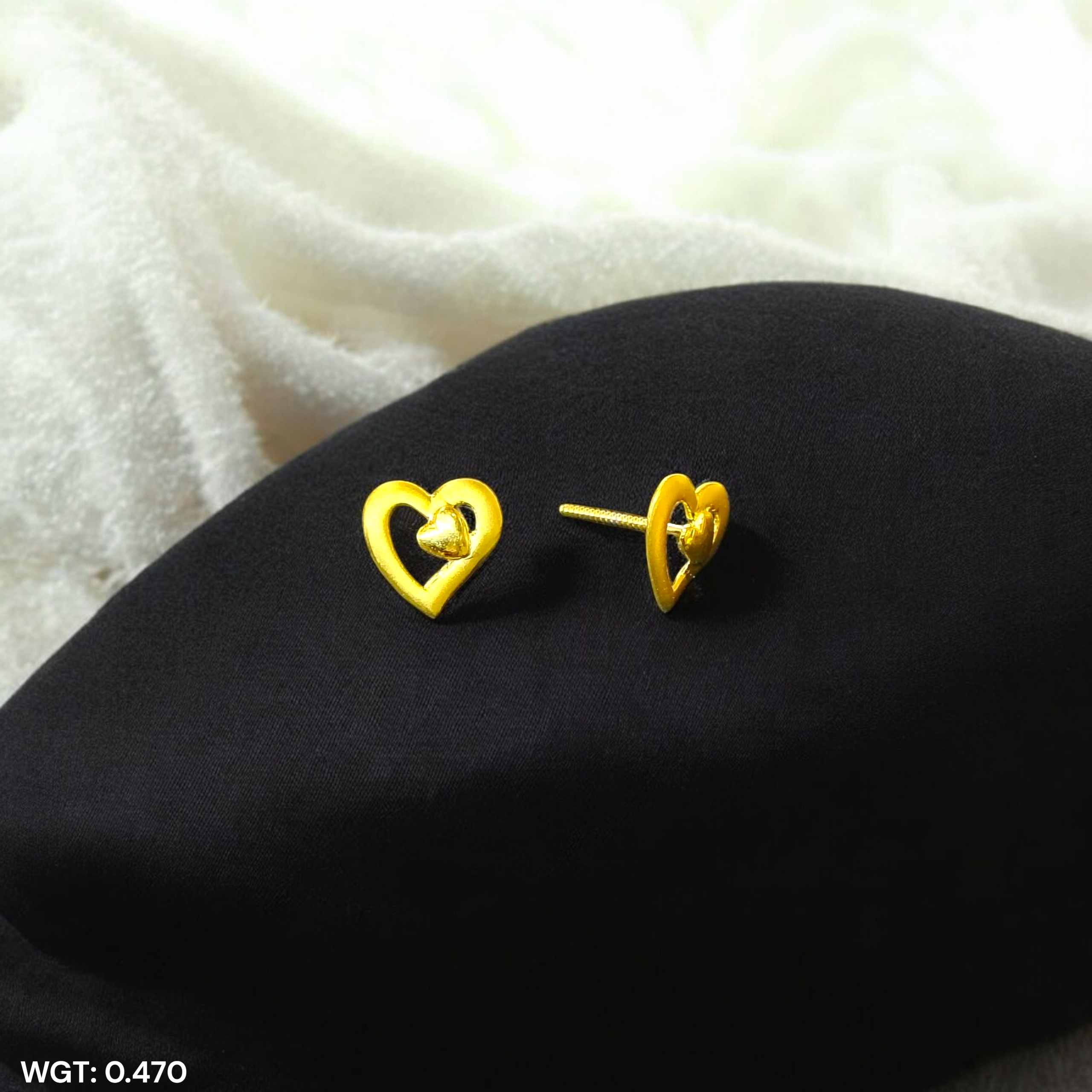 (GSE9) TRJ BABY TOPS WGT: 0.470 GM APPROX BIS CERTIFIED HUID HALLMARK 9KT GOLD STUD EARRINGS FOR WOMEN 1 PAIR FOR REGULAR USE.