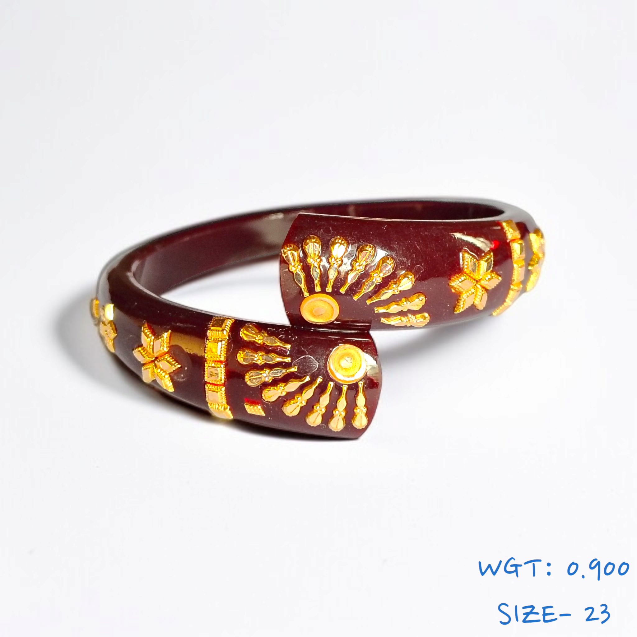 GBP18 (SIZE- 23) COFFEE COLOUR 18KT HALLMARK GOLD BRACELET POLA 1 PIECE FOR MARRIED WOMEN (REGULAR USE) APPROX WGT: 0.900 GM