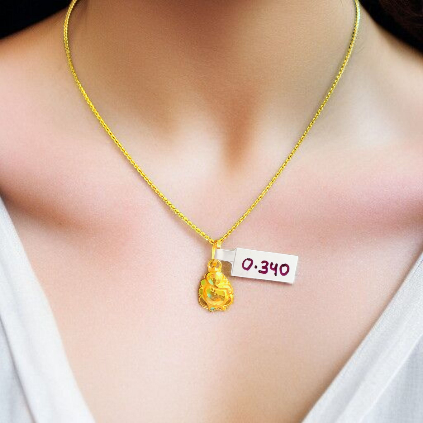 (GLKD) LOCKET WGT: 0.340 GM APPROX KDM GOLD LOCKET 1 PIECE (50 TONCH) WITH ADJUSTABLE TASSEL FOR GIFTING PURPOSE (CHAIN NOT INCLUDED).