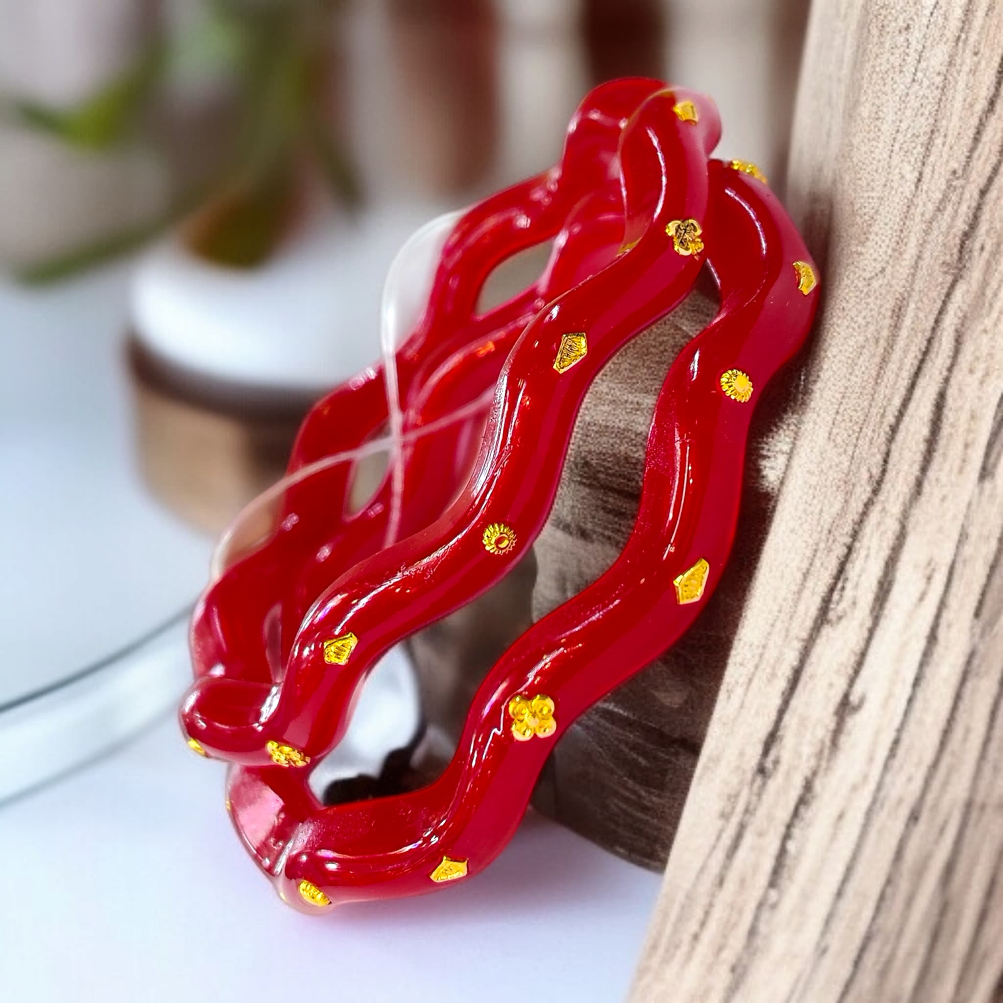 (GPPB) SUPER BEKI POLA - HUID HALLMARK 22KT GOLD POLA BANGLES 1 PAIR FOR GIFTING.(NP)