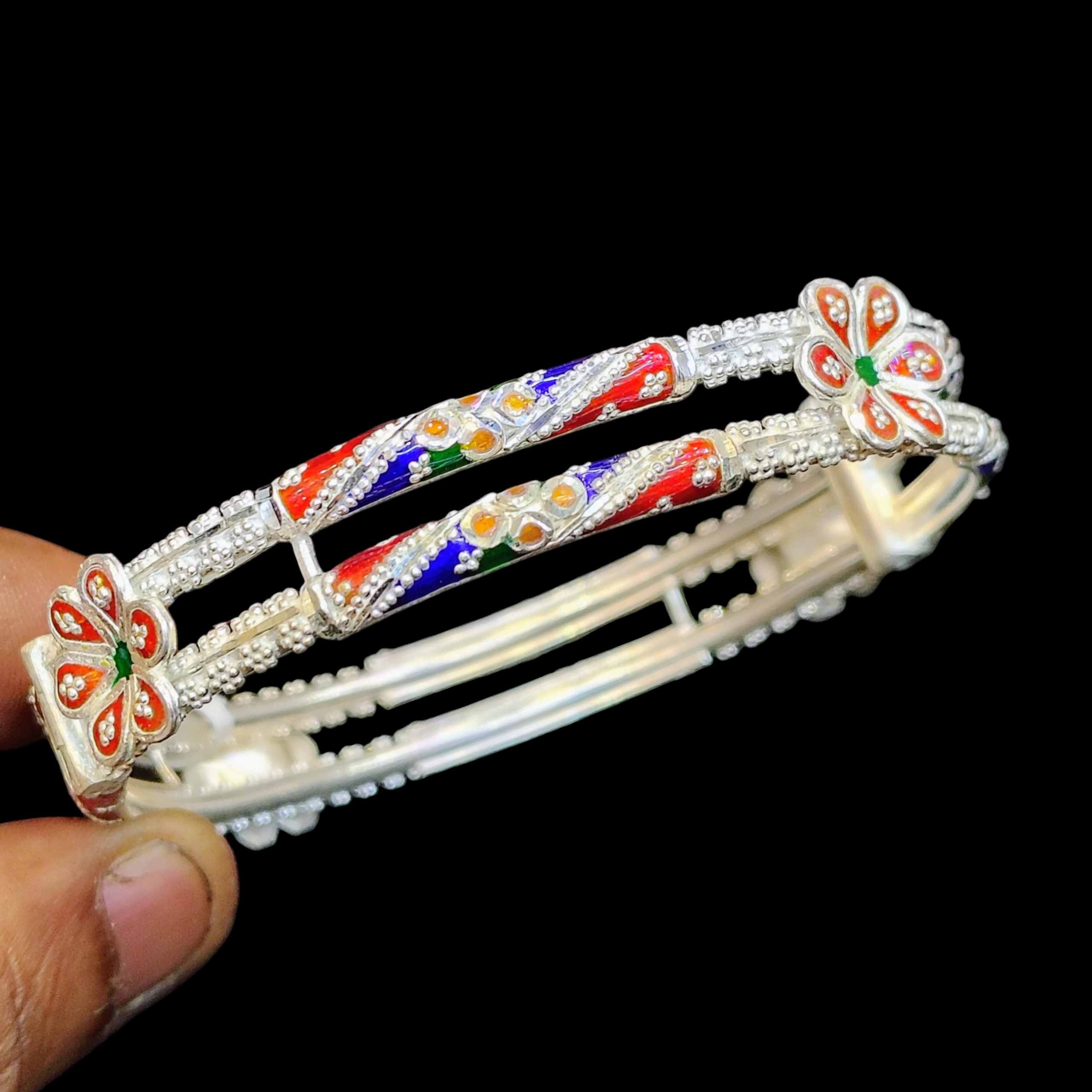 LUXURY SILVER BANGLE- (SIZE 27 KHILEN) CERTIFIED BIS HALLMARK 925