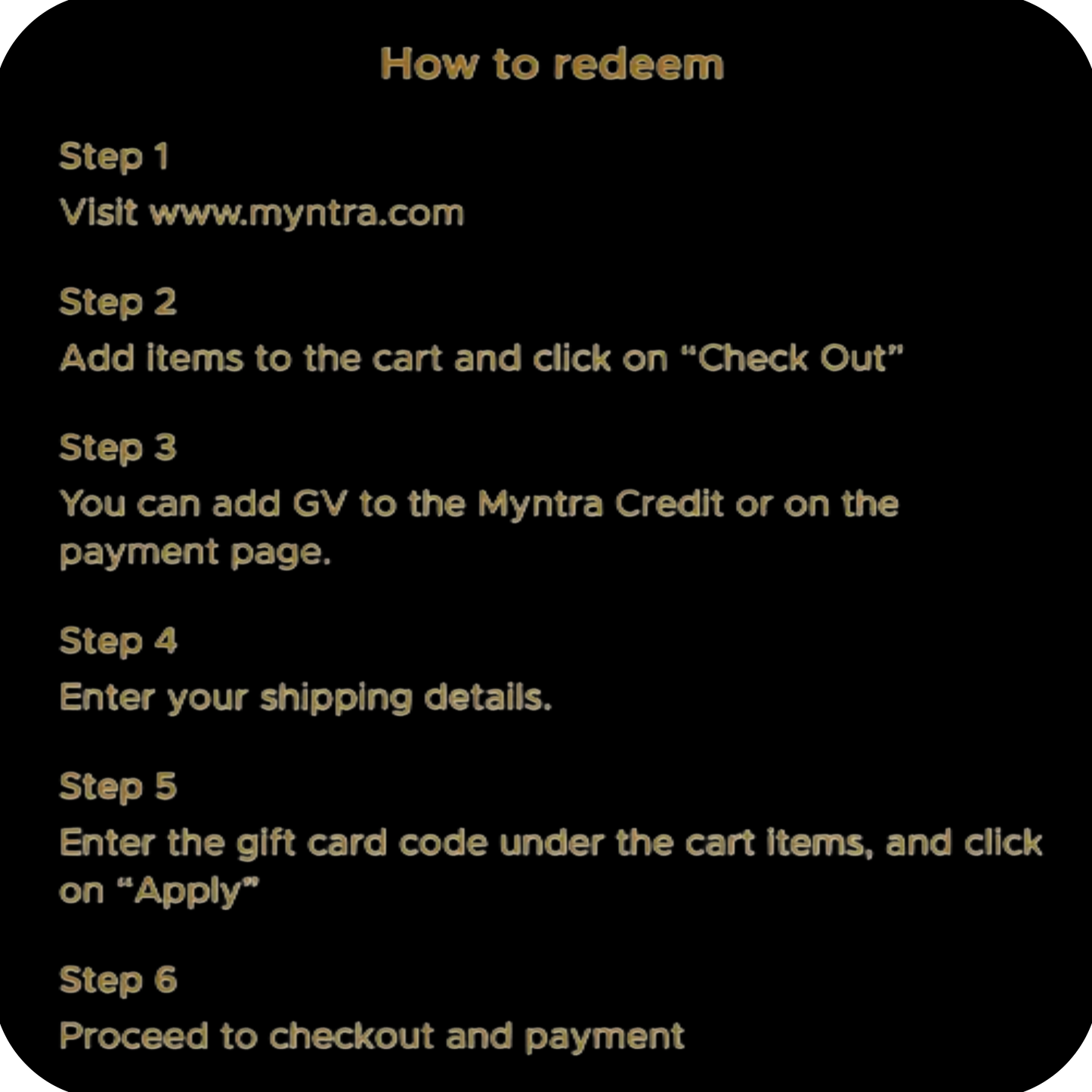 MYNTRA E-GIFT VOUCHER WORTH RS 250/- (NOT FOR SALE).