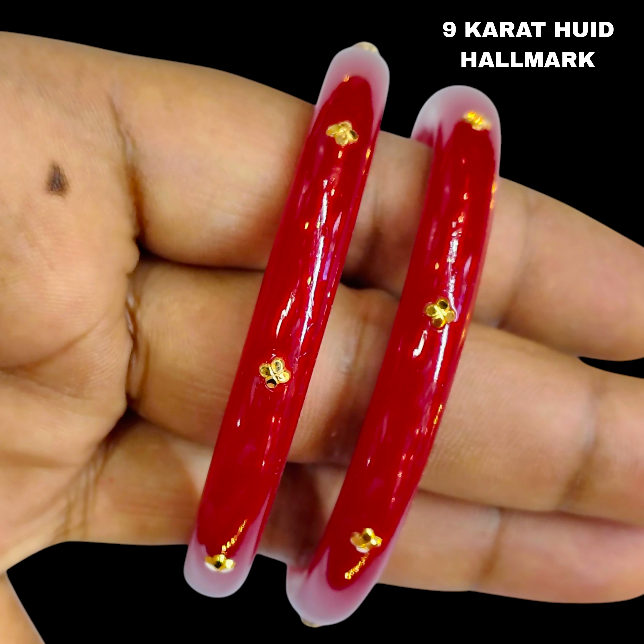 (GPPB) RED SUPER DOT BIS CERTIFIED HUID HALLMARK 9KT GOLD POLA BADHANO (PASTING)  1 PAIR FOR REGULAR USE APPROX WGT: 0.150 GM FOR MARRIED WOMEN (SOLD AS MRP BY RAJLAXMI)