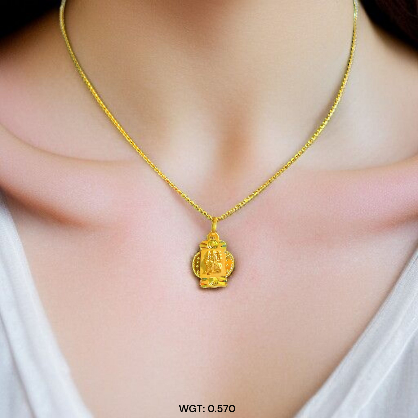 (GLKD) LOCKET WGT: 0.570 GM APPROX KDM GOLD LOCKET 1 PIECE (50 TONCH) WITH ADJUSTABLE TASSEL FOR GIFTING PURPOSE (CHAIN NOT INCLUDED).