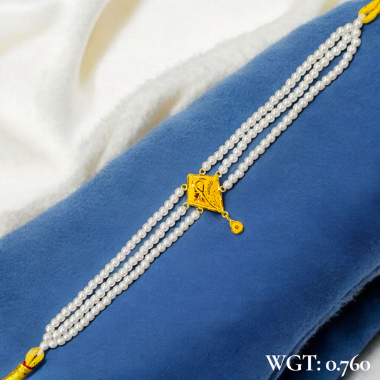 CERTIFIED BIS HUID HALLMARK 916 22KT GOLD MOTI CHOKER 1 PIECE (WGT:0.760 GM) WITH ADJUSTABLE TASSEL FOR GIFT IN MARRIAGE.