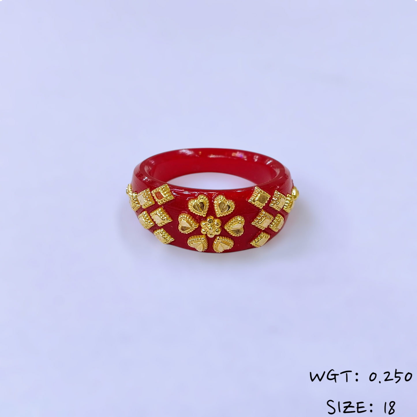 (GPR) TRJ (SIZE: 18) WGT: 0.250 GM APPROX (50 TONCH) KDM GOLD POLA RING FOR WOMEN 1 PIECE FOR GIFT (SOLD ON MRP)