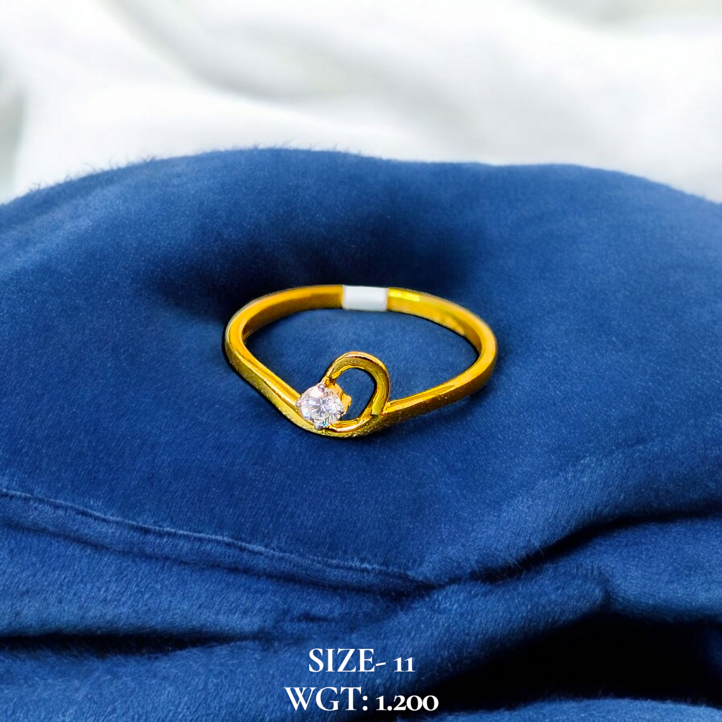 RAJLAXMI DIAMOND JEWELLERY (SIZE:11) - WGT: 1.200 GM - NATURAL DIAMOND (0.07 CENT) HUID HALLMARK 18KT DIAMOND FINGER RING FOR WOMEN WITH CERTIFICATE OF AUTHENTICITY BY ZORBA (DESIGN NO: LRAP4995).