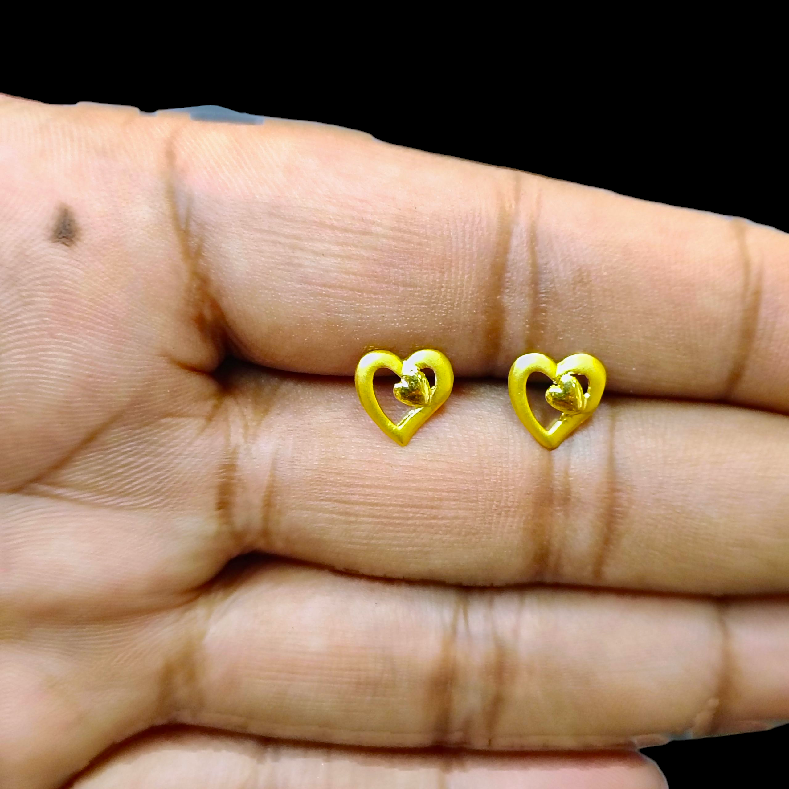 (GSE9) TRJ BABY TOPS WGT: 0.470 GM APPROX BIS CERTIFIED HUID HALLMARK 9KT GOLD STUD EARRINGS FOR WOMEN 1 PAIR FOR REGULAR USE.