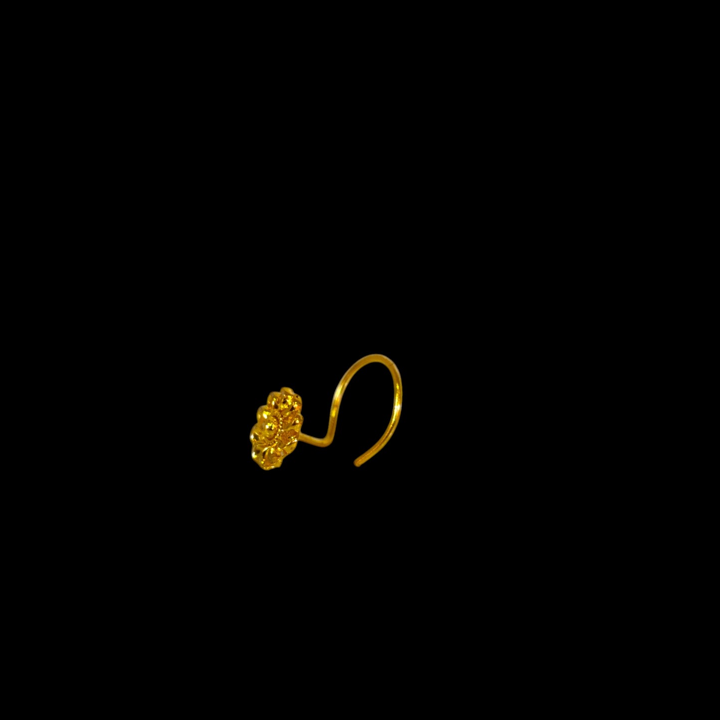 (ODJ) RAJLAXMI 3MM 9KT KDM GOLD NOSEPIN PESS DESIGN 1 PIECE APPROX WGT: 0.100 GM FOR BEST GIFT IN MARRIAGE & ANIVERSARY FOR WOMEN.