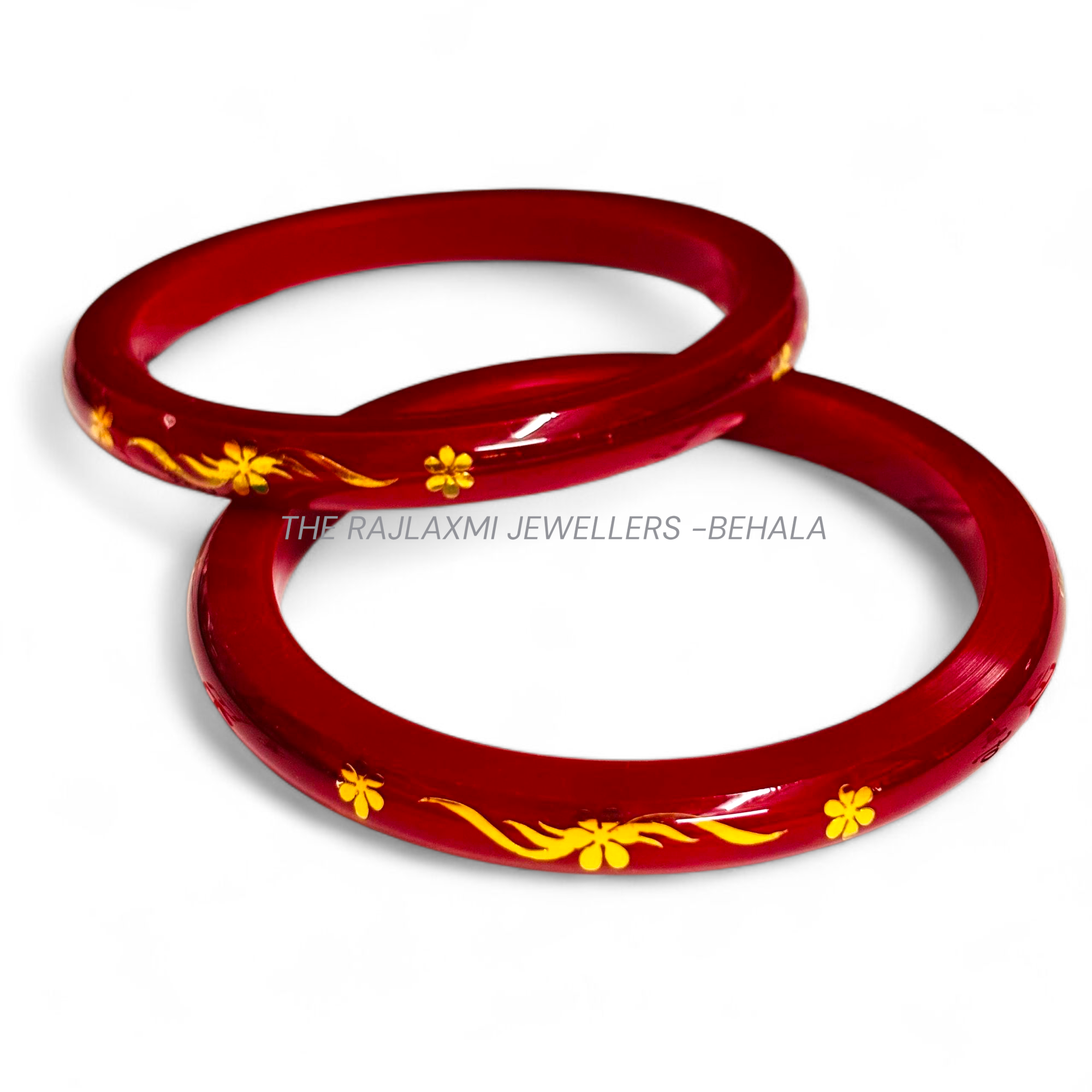 VISION RED (FACEBOOK VIRAL POLA) GOLDEN DETAILING LAMINATION POLA PATTERN DESIGN 1 PAIR FOR WOMEN - NON EXCHANGEABLE ITEM (GET ANY DESIGN AS PER AVAILABILITY)