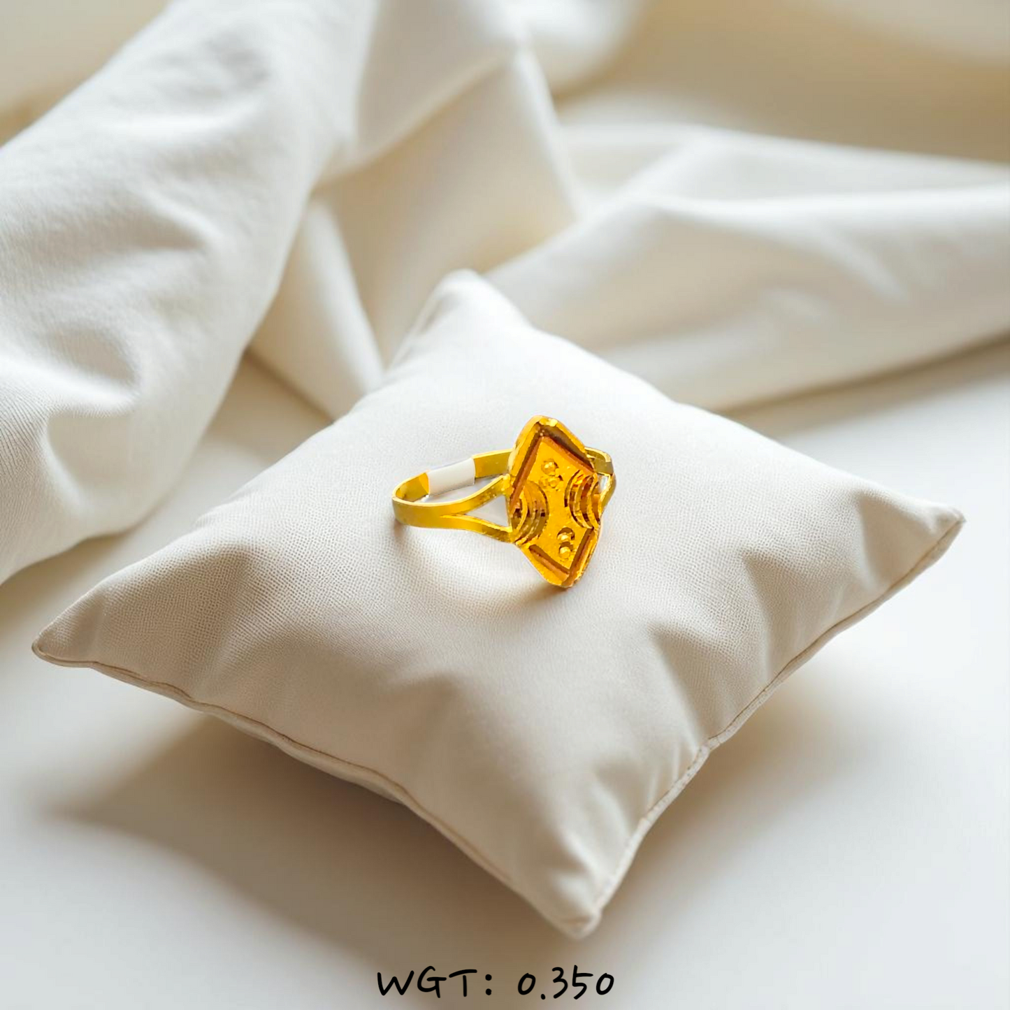 (GBJ) TRJ WGT: 0.350 GM APPROX 22KT HUID HALLMARK GOLD BABY FINGER RING 1 PIECE FOR RICE CEREMONY & BIRTHDAY.