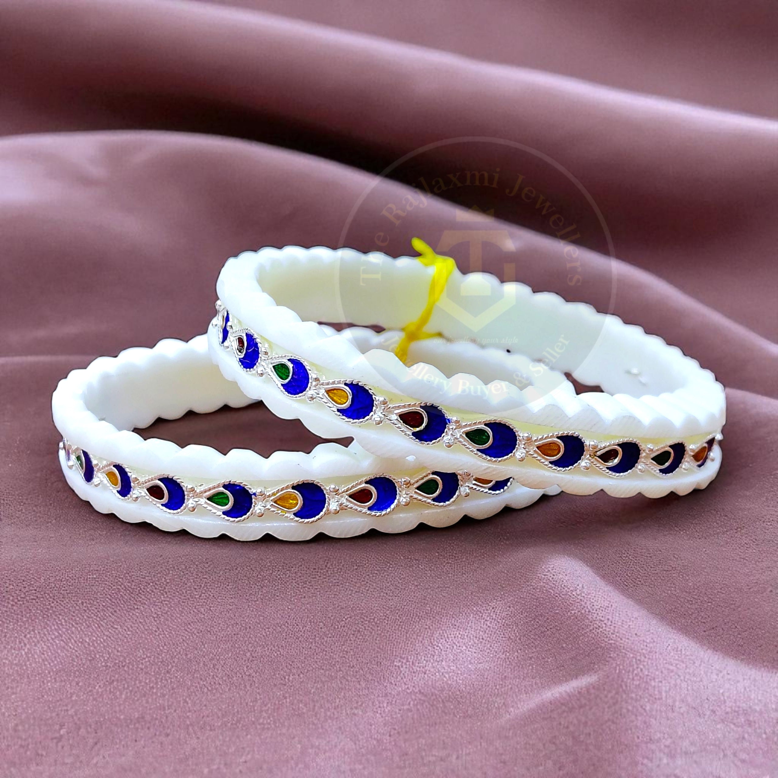 (SSB) CERTIFIED BIS HALLMARK 925 SILVER MANIPUR SAKHA BADHANO BANGLES 1 PAIR FOR REGULAR USE (SOLD AS MRP BY RAJLAXMI).