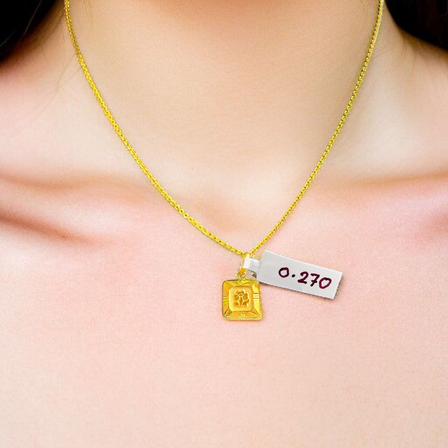 (GLKD) LOCKET WGT: 0.270 GM APPROX KDM GOLD LOCKET 1 PIECE (50 TONCH) WITH ADJUSTABLE TASSEL FOR GIFTING PURPOSE (CHAIN NOT INCLUDED).