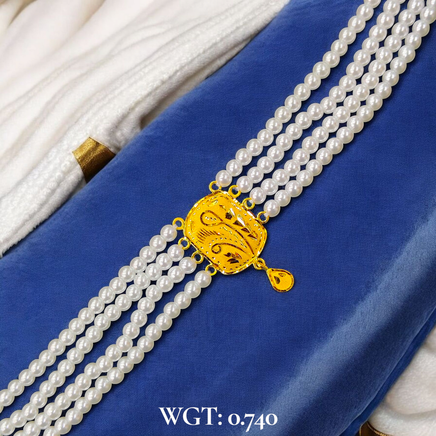CERTIFIED BIS HUID HALLMARK 916 22KT GOLD MOTI CHOKER 1 PIECE (WGT:0.740 GM) WITH ADJUSTABLE TASSEL FOR GIFT IN MARRIAGE.