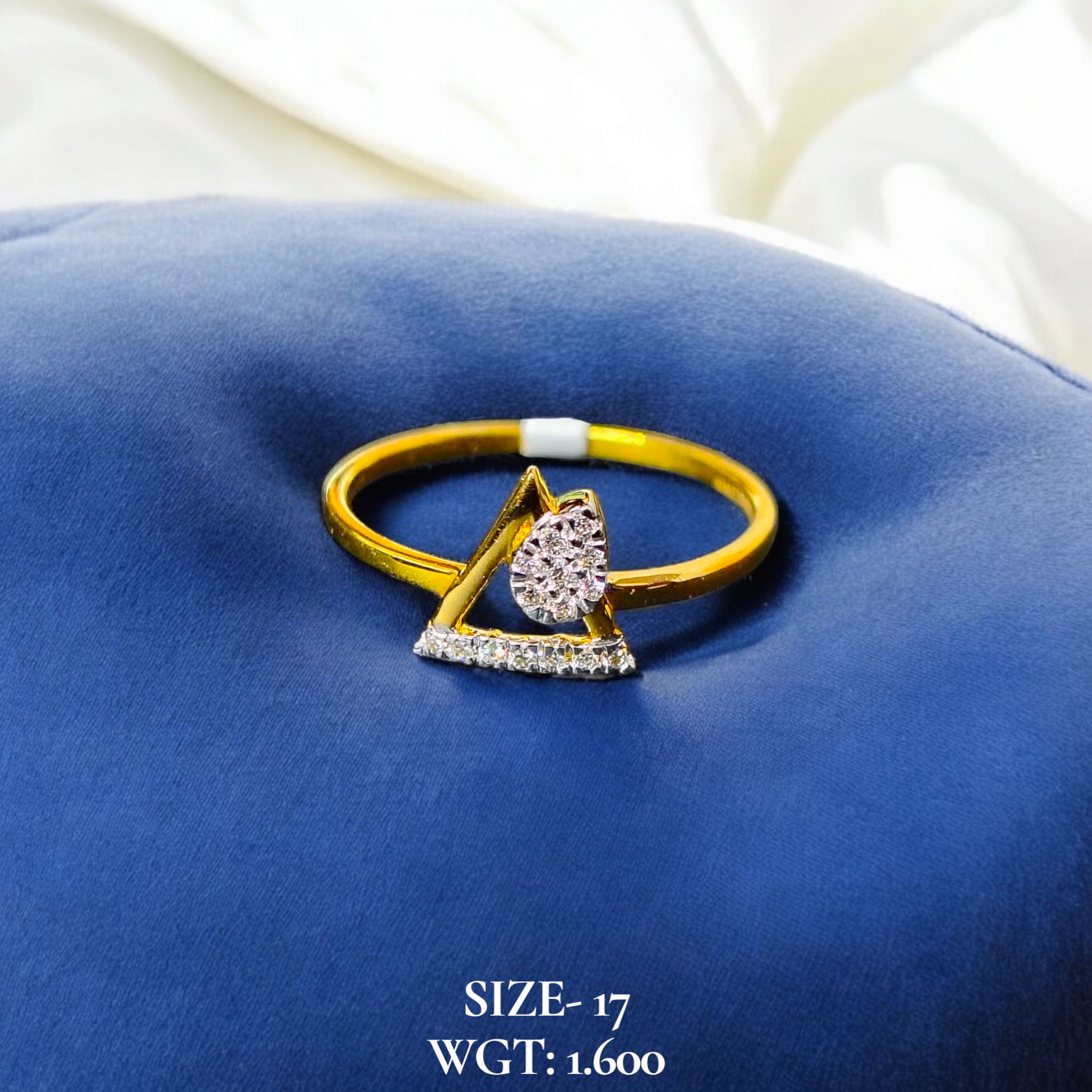 (GLFR18) RAJLAXMI DIAMOND JEWELLERY (SIZE:17) - WGT: 1.600 GM - NATURAL DIAMOND (0.10 CENT) HUID HALLMARK 18KT DIAMOND FINGER RING FOR WOMEN WITH CERTIFICATE OF AUTHENTICITY BY ZORBA (DESIGN NO: LRAP4694).