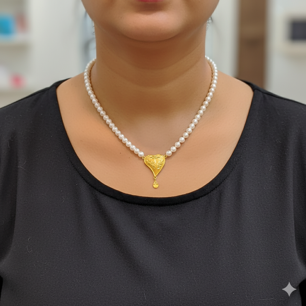 (GMP22) BIS CERTIFIED WGT: 0.500 GM APPROX HUID HALLMARK 916 22KT GOLD MOTI PENDANT 1 PIECE FOR YOUR BEAUTIFUL WIFE.