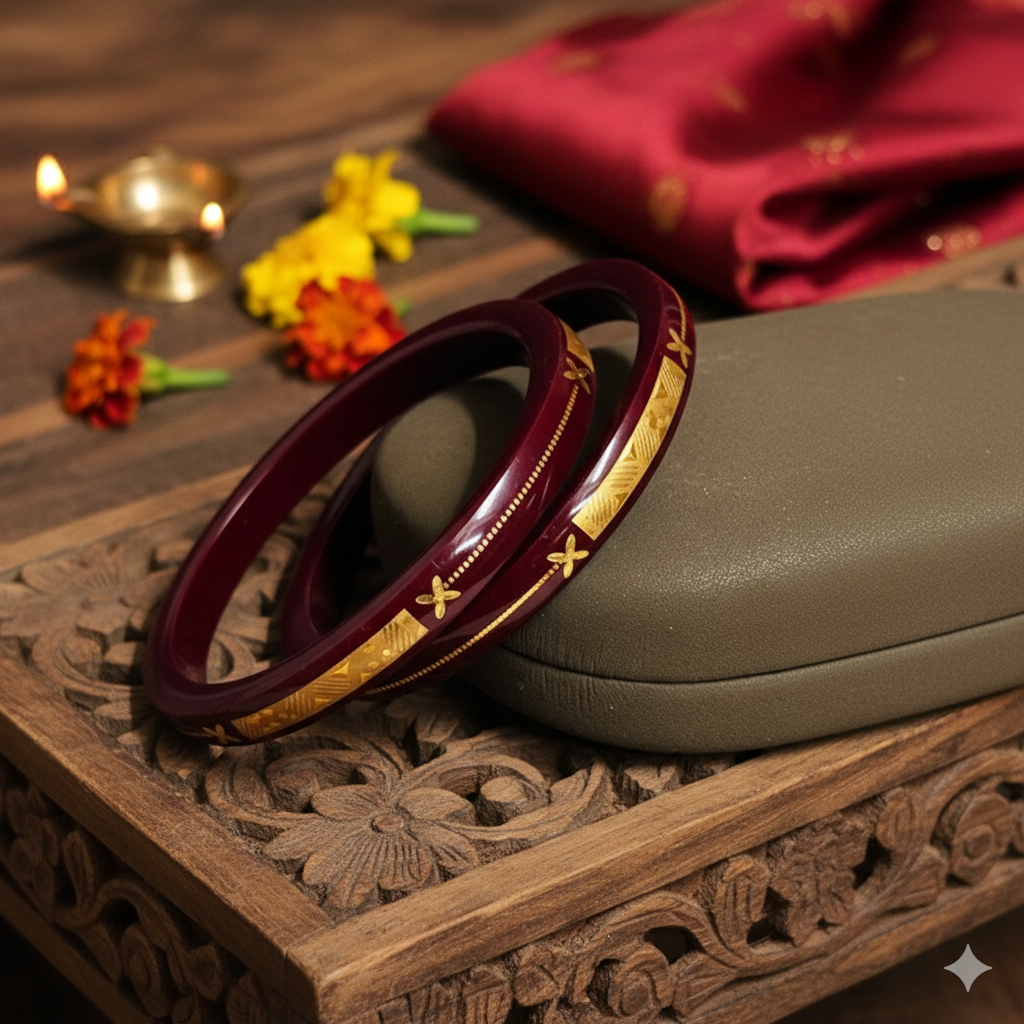 WISDOM MAROON (FACEBOOK VIRAL POLA) GOLDEN DETAILING LAMINATION POLA SCALE DESIGN 1 PAIR FOR WOMEN - NON EXCHANGEABLE ITEM (GET ANY DESIGN AS PER AVAILABILITY)