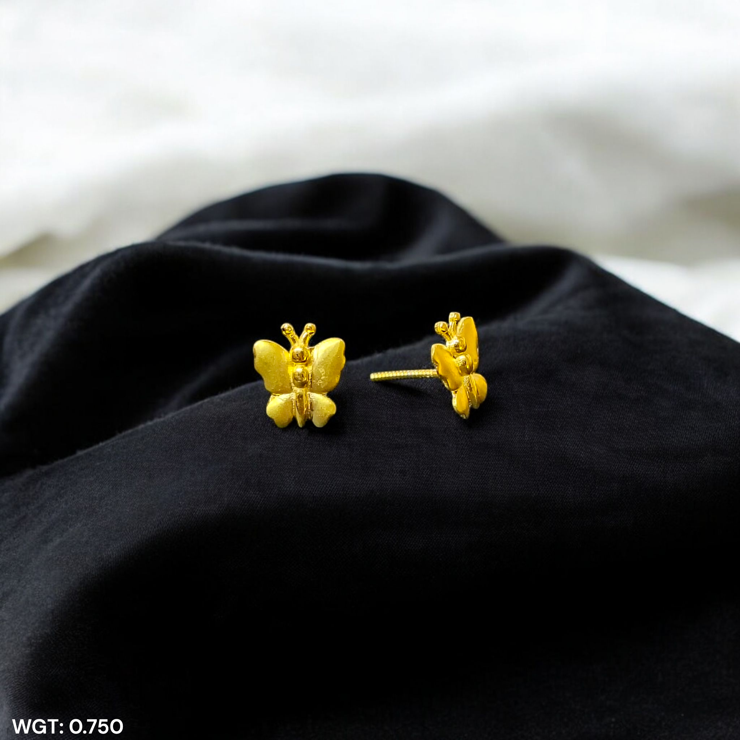 (GSE9) TRJ BABY TOPS WGT: 0.750 GM APPROX BIS CERTIFIED HUID HALLMARK 9KT GOLD STUD EARRINGS FOR WOMEN 1 PAIR FOR REGULAR USE.