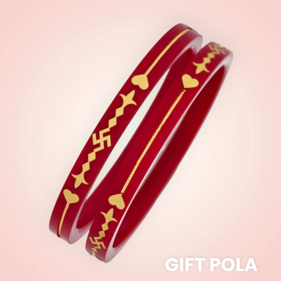 GOLD LAMINATION GIFT 22KT HALLMARK POLA 1 PAIR (NOT FOR SALE) NON- EXCHANGEABLE.