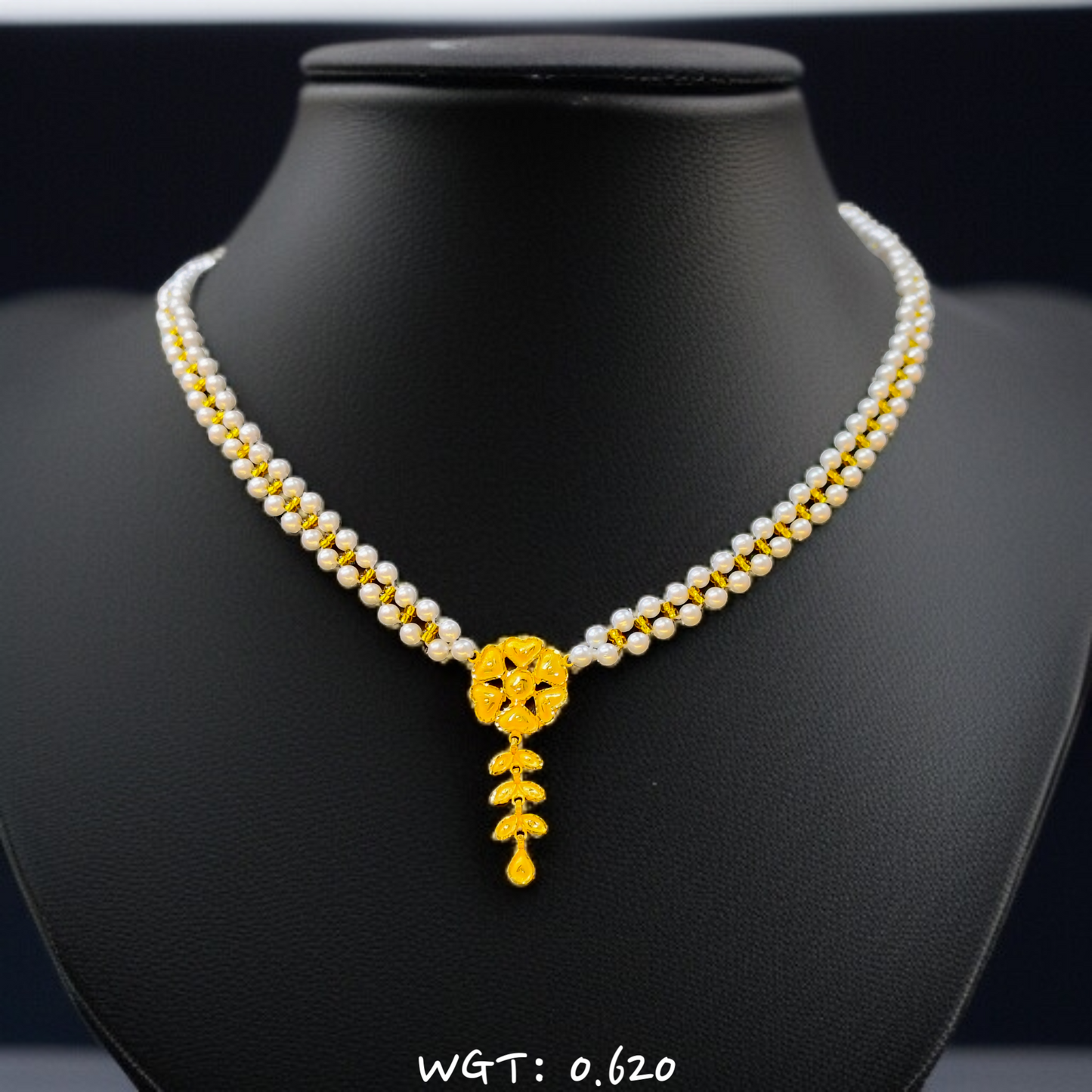 TRJ WGT: 0.620 GM APPROX KDM GOLD MOTI PENDANT 1 PIECE WITH ADJUSTABLE TASSEL (50 TONCH).