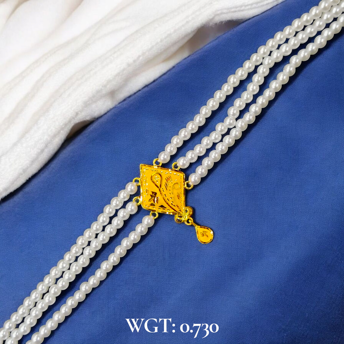 CERTIFIED BIS HUID HALLMARK 916 22KT GOLD MOTI CHOKER 1 PIECE (WGT:0.730 GM) WITH ADJUSTABLE TASSEL FOR GIFT IN MARRIAGE.