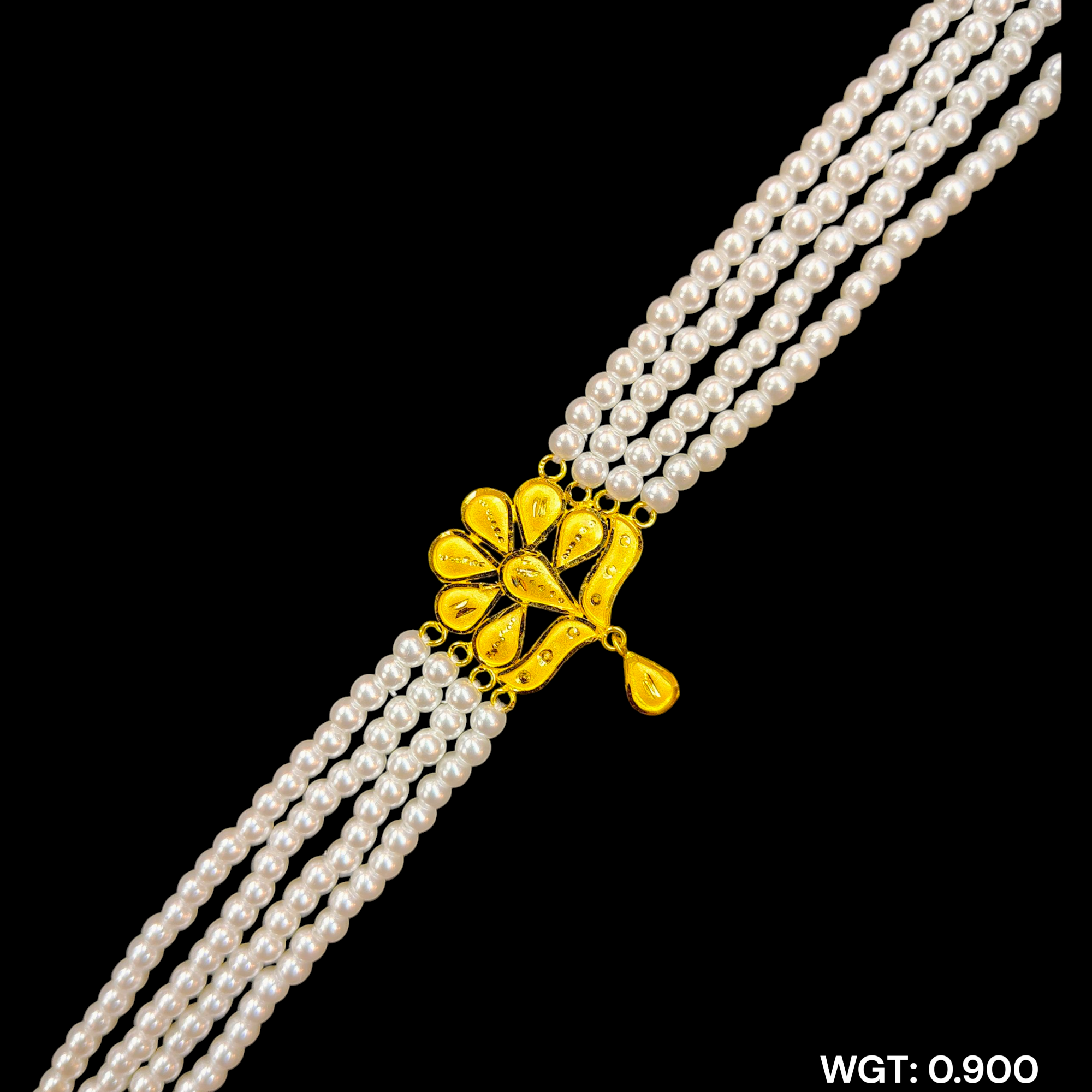 (GMC) CERTIFIED BIS HUID HALLMARK 916 22KT GOLD MOTI CHOKER 1 PIECE (WGT: 0.900 GM) WITH ADJUSTABLE TASSEL FOR GIFT IN MARRIAGE.