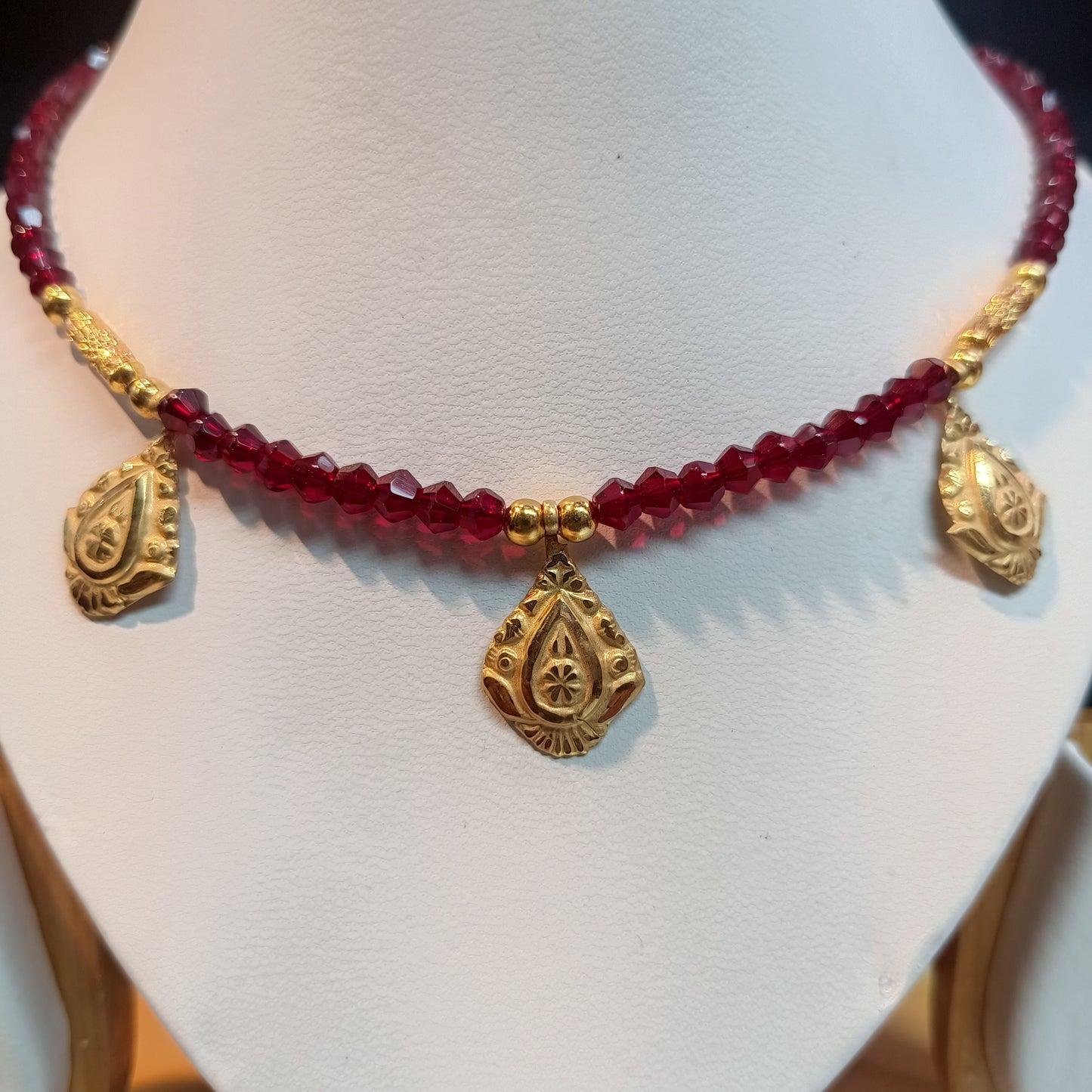 (RP) WGT: 0.670 GM APPROX KDM GOLD SELIHAR THOKAI DESIGN 1 PIECE WITH ADJUSTABLE TASSEL (50 TONCH) FOR GIFT PURPOSE.