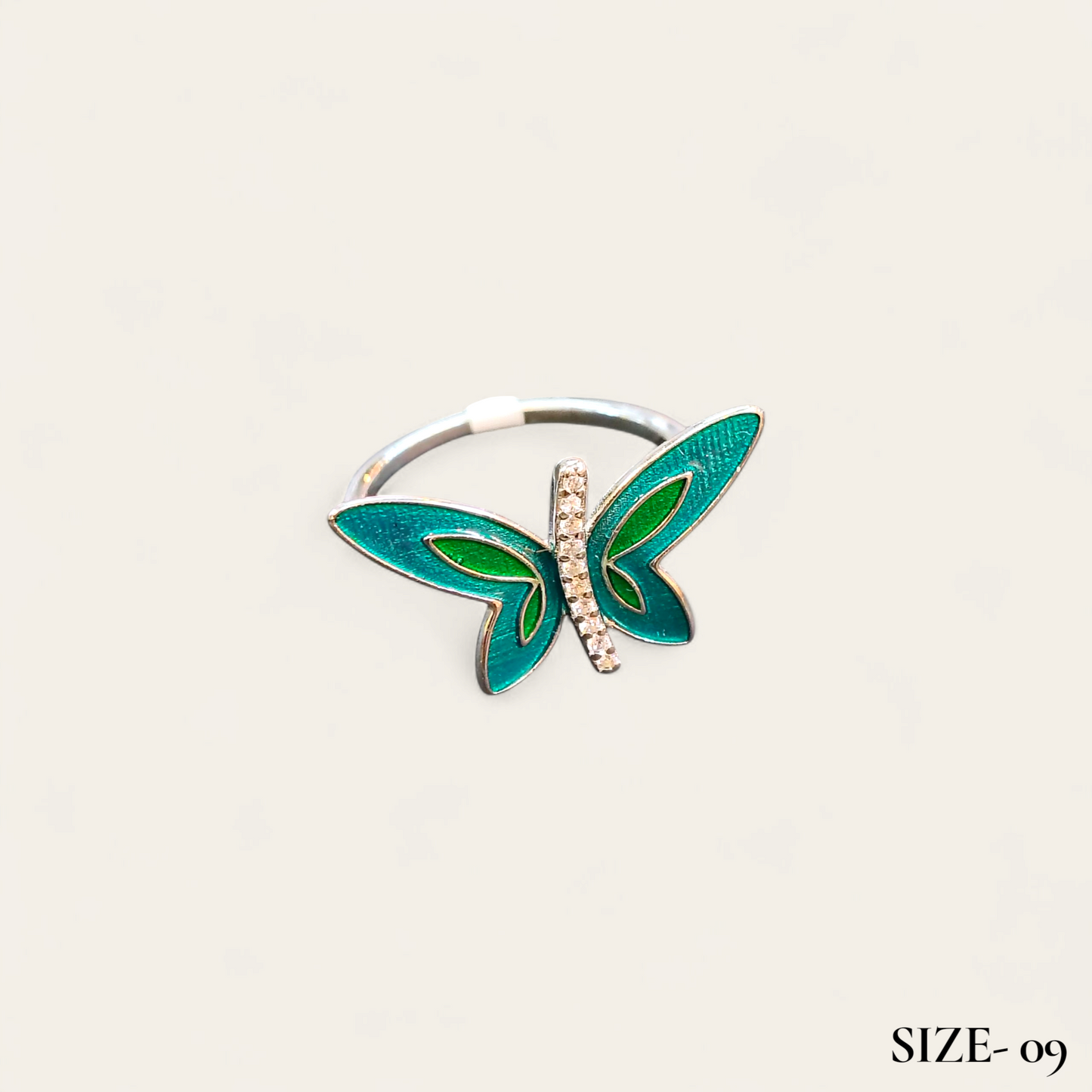 RAJLAXMI HALLMARK 925 SILVER FINGER BUTTERFLY MINAKARI DESIGN RING 1 PIECE FOR WOMEN FOR REGULAR USE - BEST FOR GIFTING (SOLD ON MRP)