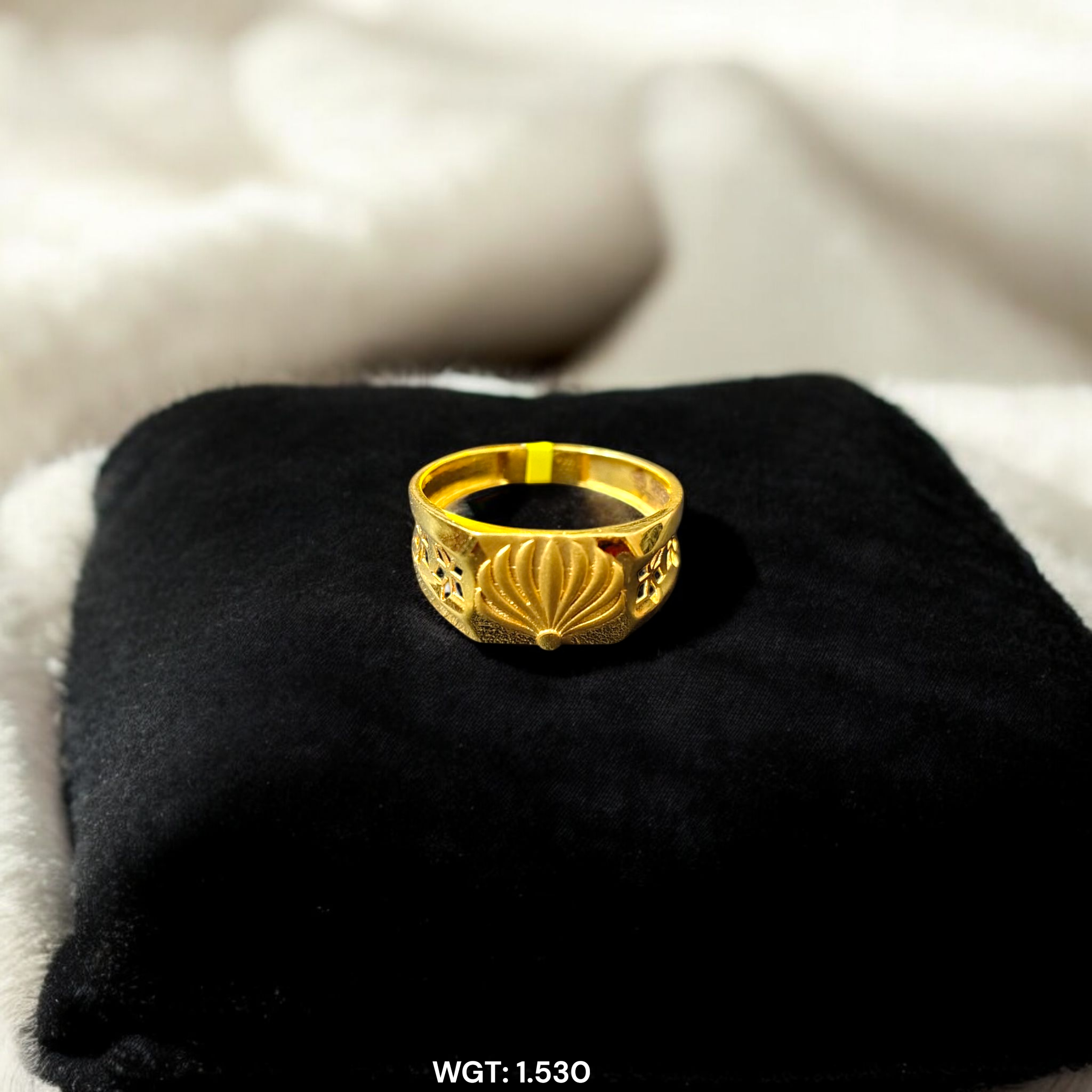 (GGFR9) TRJ (SIZE: 21) WGT: 1.530 GM APPROX BIS CERTIFIED HUID HALLMARK 9KT GOLD FINGER RING FOR MEN 1 PIECE FOR REGULAR USE.