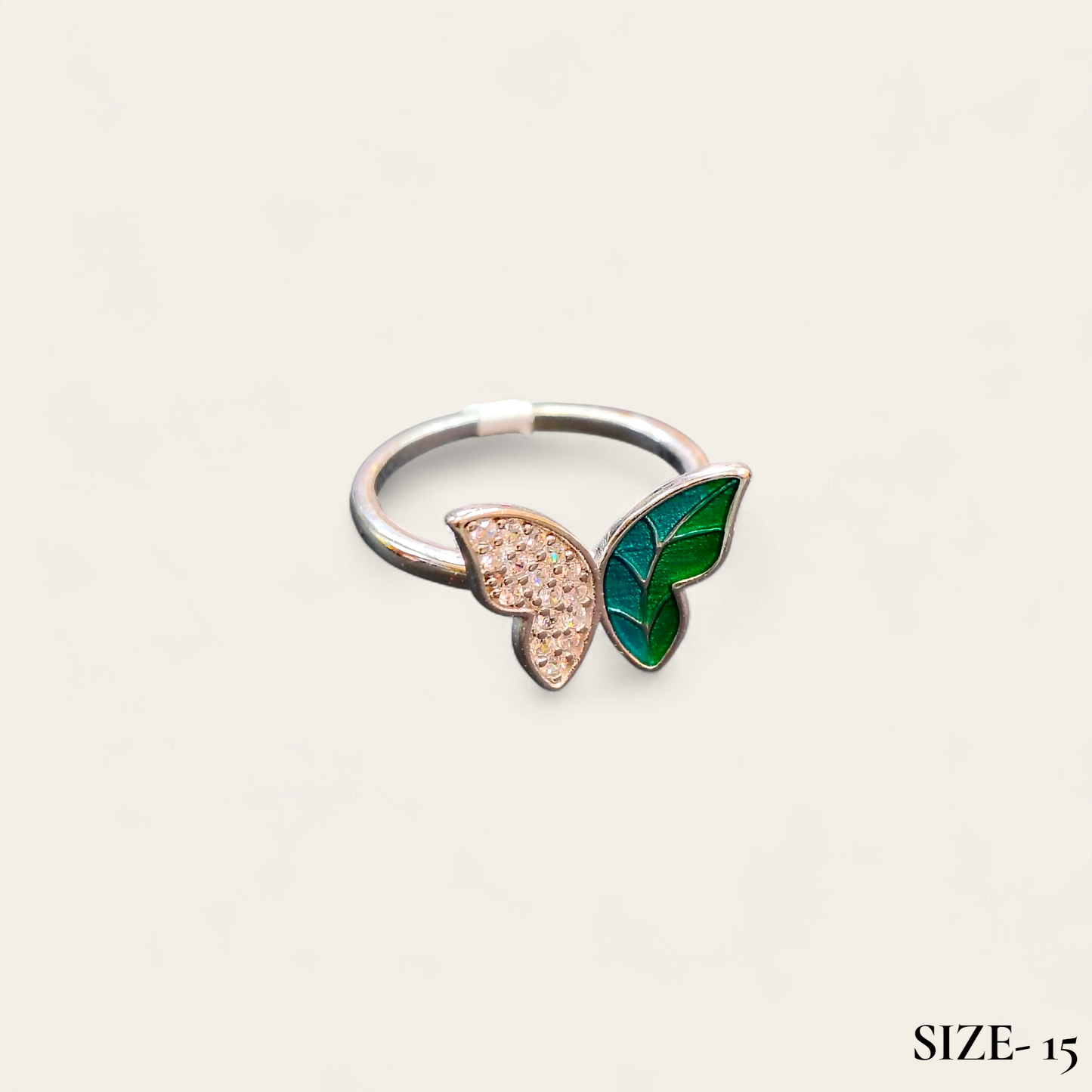RAJLAXMI HALLMARK 925 SILVER FINGER BUTTERFLY MINAKARI DESIGN RING 1 PIECE FOR WOMEN FOR REGULAR USE - BEST FOR GIFTING (SOLD ON MRP)