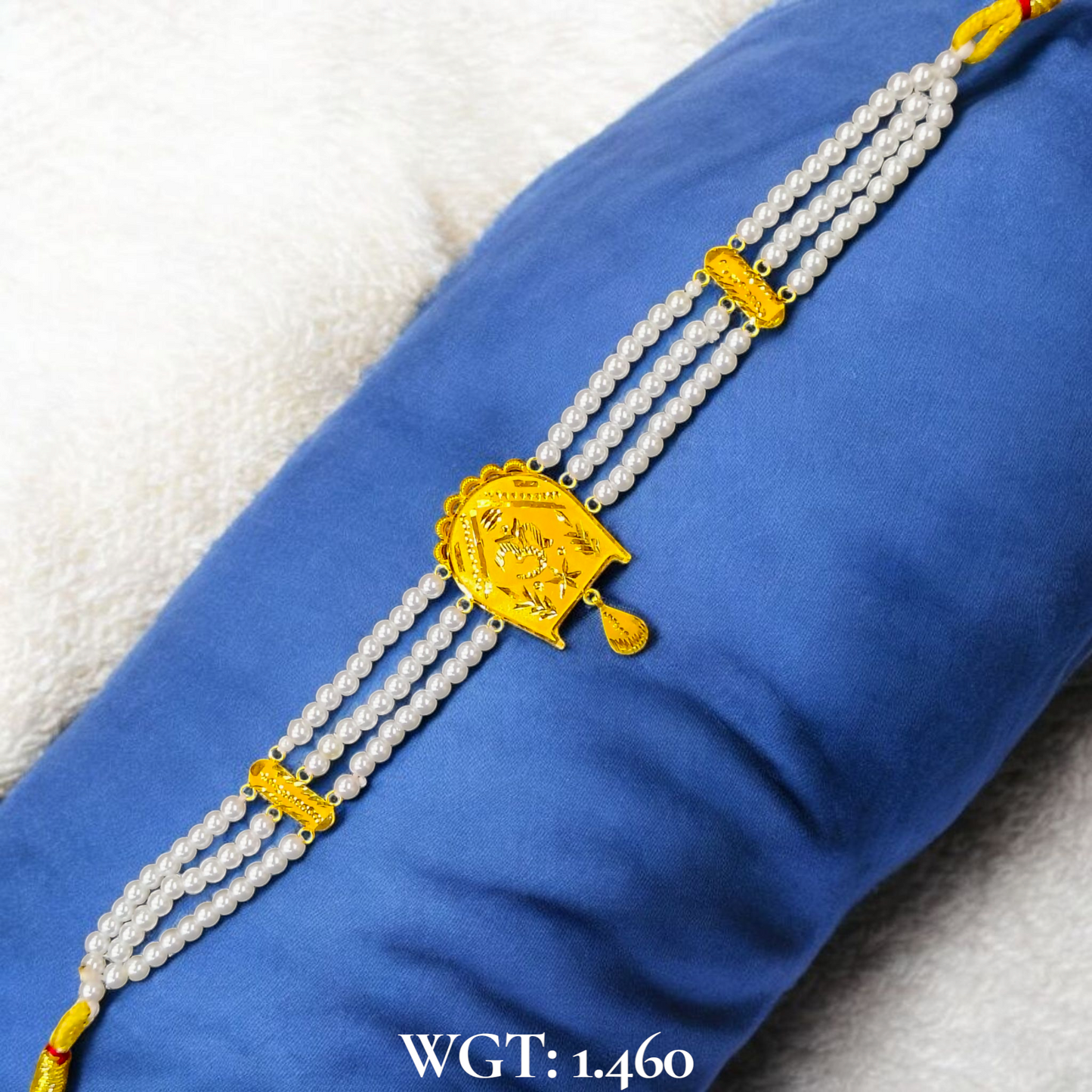 CERTIFIED BIS HUID HALLMARK 916 22KT GOLD MOTI CHOKER 1 PIECE (WGT:1.460 GM) WITH ADJUSTABLE TASSEL FOR GIFT IN MARRIAGE.