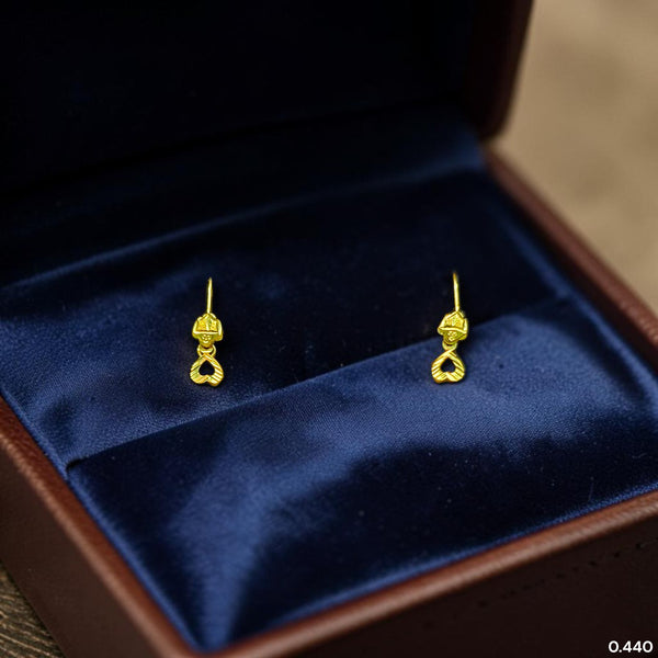 GOLD TOPS- (T4NTT8)-(PBM52H) (WGT: 0.440 GM APPROX) BIS CERTIFIED HUID HALLMARK 375 9KT GOLD TOPS 1 PAIR BEST FOR MARRIAGE GIFT.
